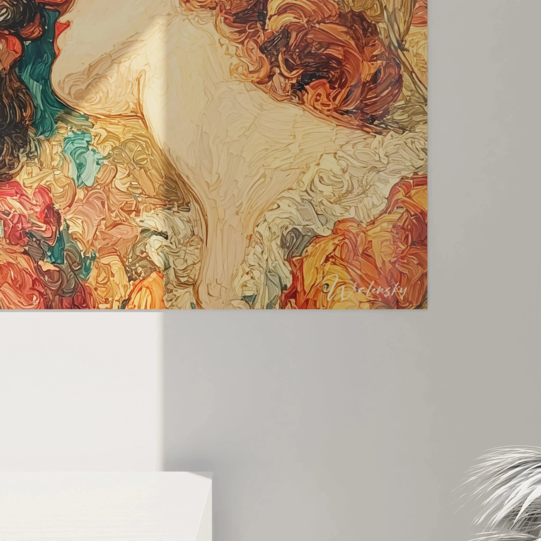 Gesamtansicht Wandbild mythologische Renaissance Kunst Götterversammlung für moderne Raumgestaltung