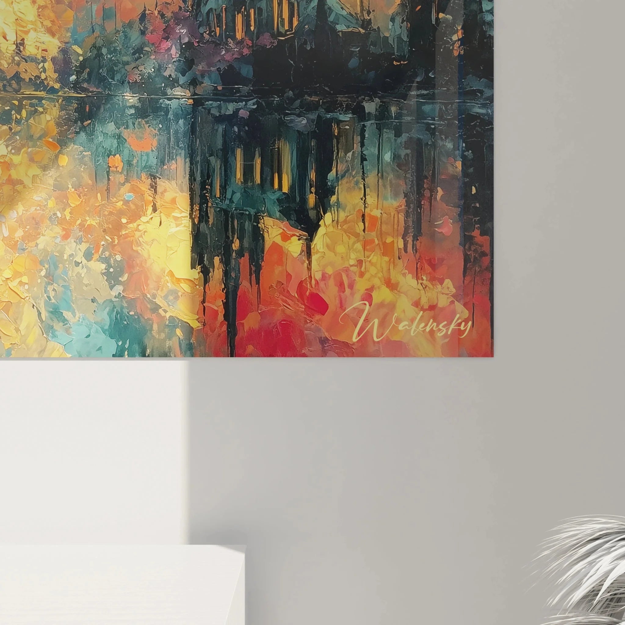 Gesamtansicht Wandbild gothische Notre-Dame Paris Kathedrale Sonnenuntergang Seine Herbstbaum Edition Gotik