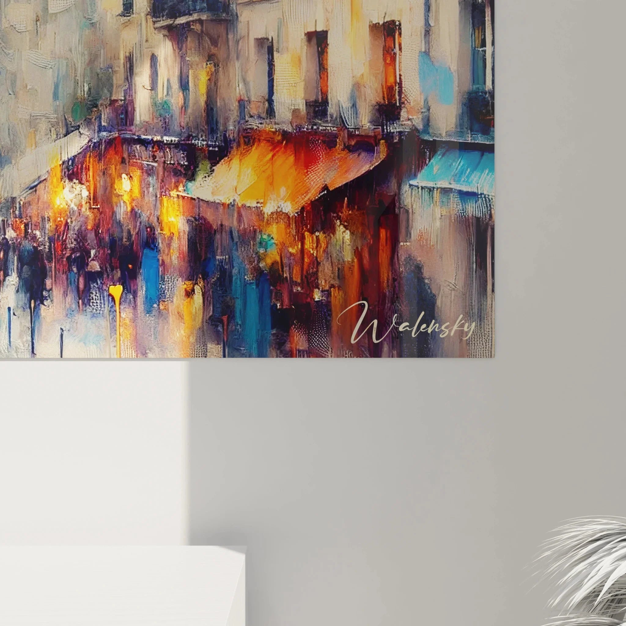 Gesamtansicht Wandbild Paris Montmartre Szene französische Straße Wanddekoration