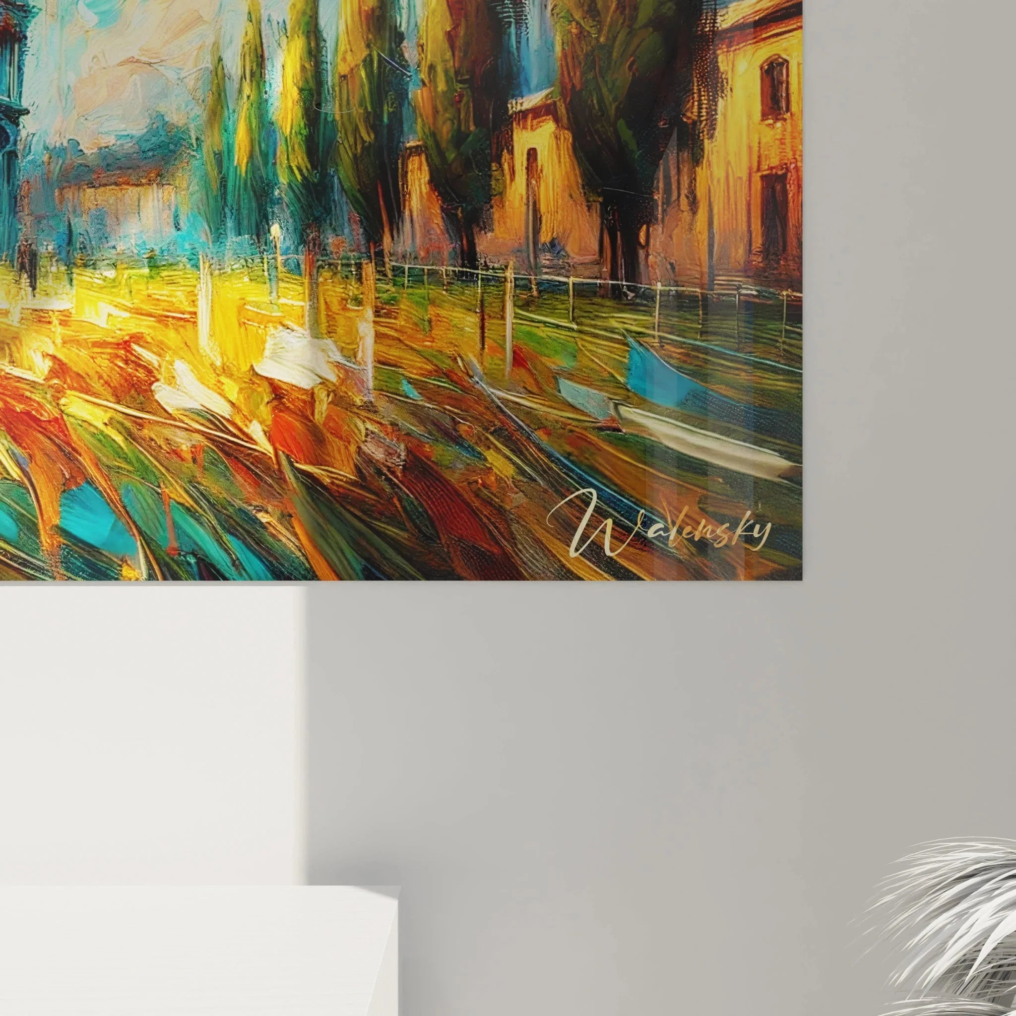 Gesamtansicht Wandbild Pisa Schiefer Turm italienische Sehenswürdigkeiten Kunstwerk