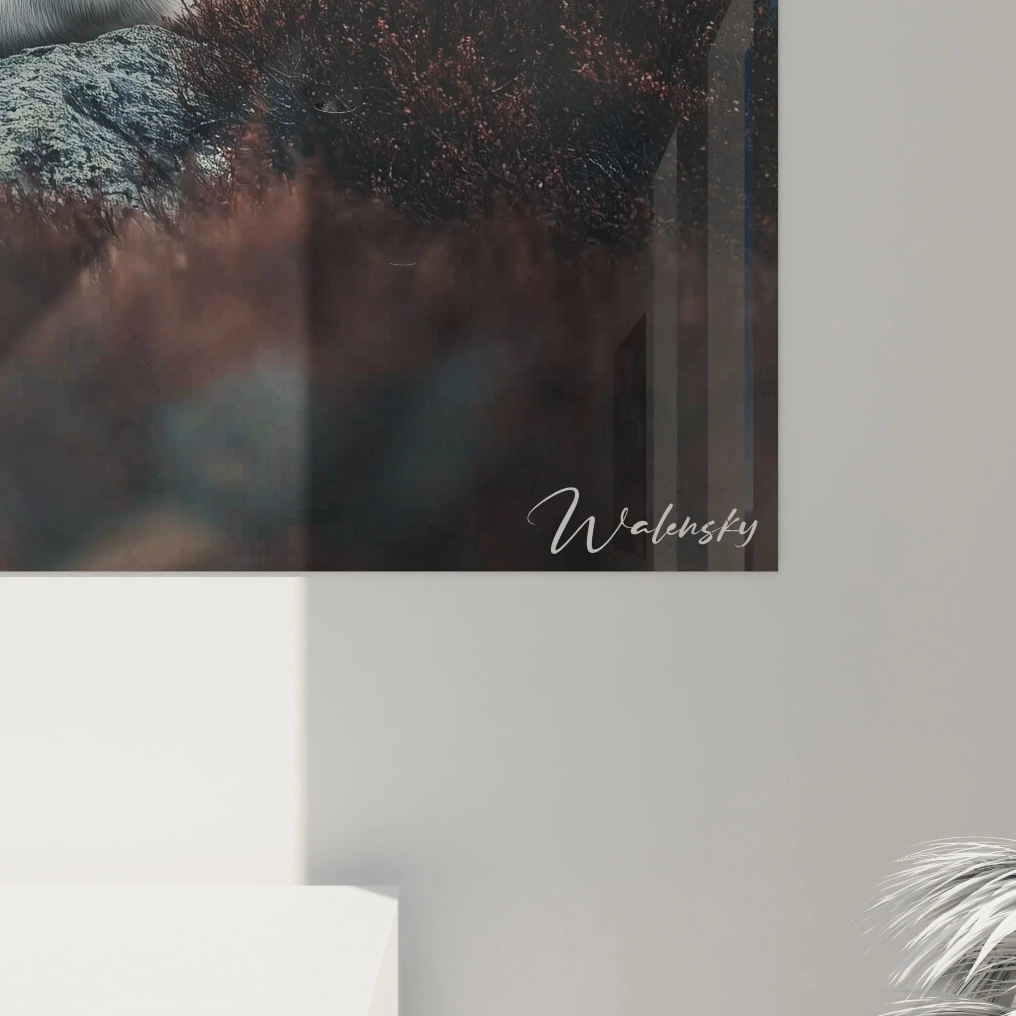 Gesamtansicht Wandbild Rentier Berglandschaft - Moderne Tiermotive Leinwand Edition Karibu