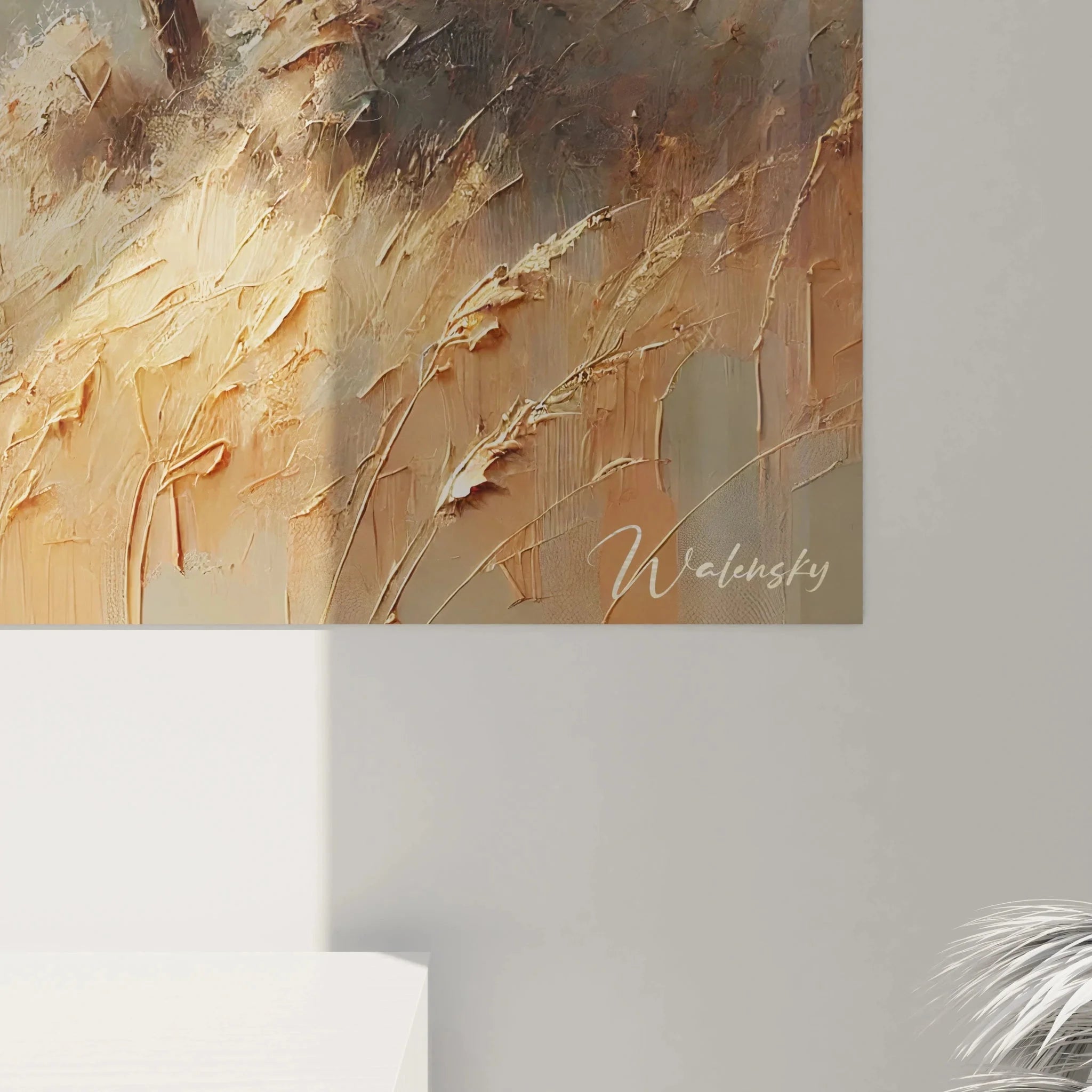 Gesamtansicht Wandbild Savanne Landschaft - moderne Raumgestaltung mit afrikanischem Naturmotiv XXL