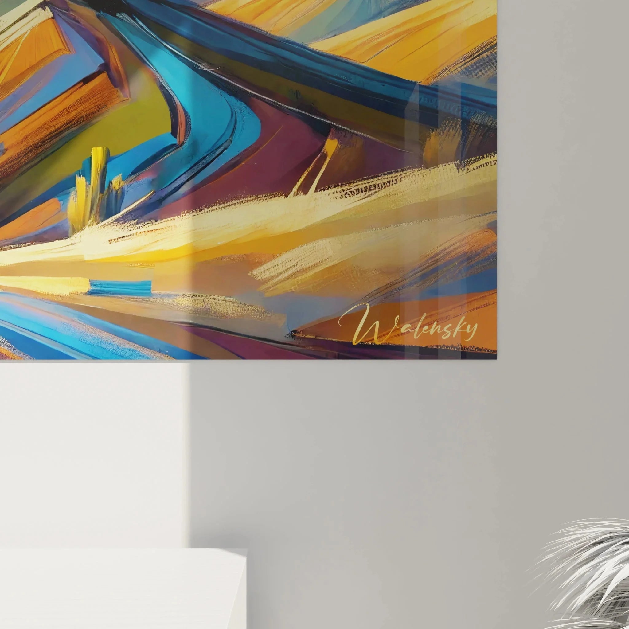 Gesamtansicht Wandbild spanische Windmühlen - Moderne abstrakte Kunst für Wohnräume