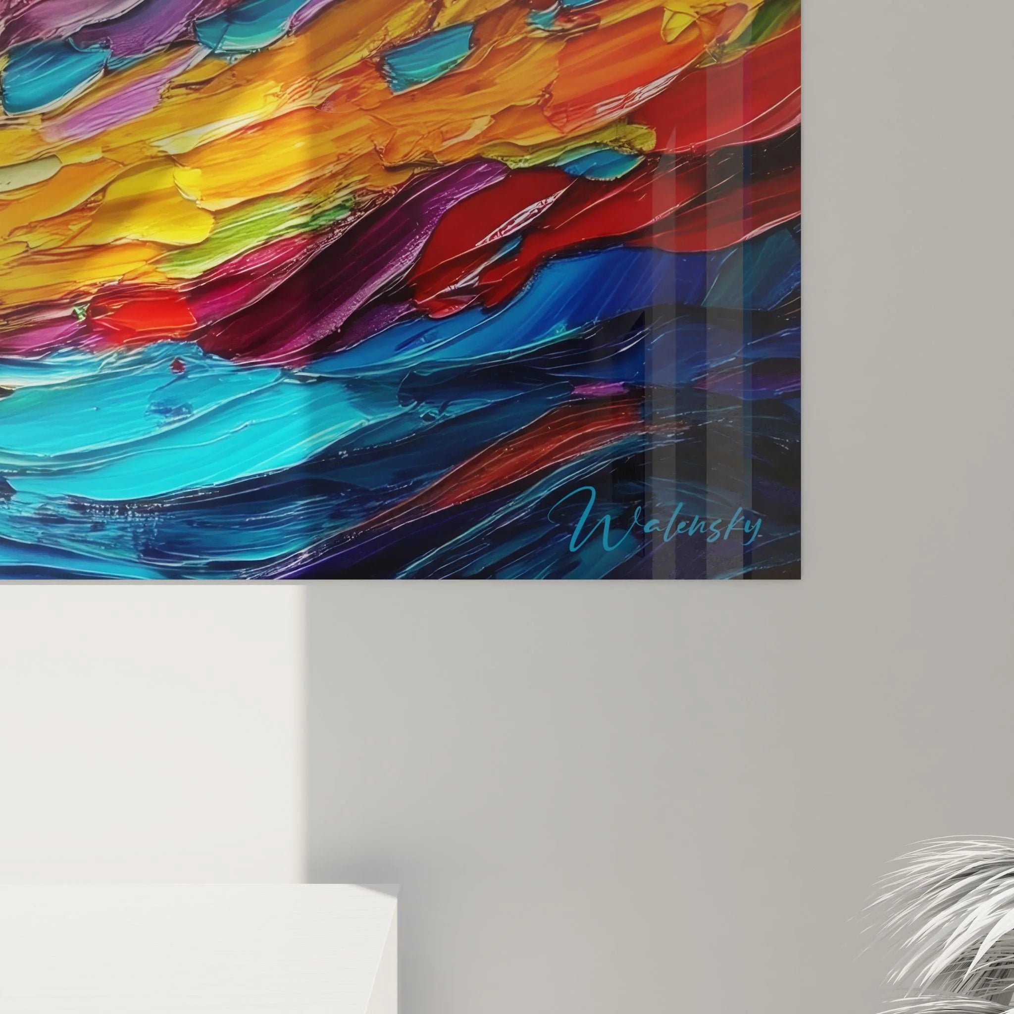 Gesamtansicht Wandbild Spiralstrudel XXL, kosmische abstrakte Spiralen Kunst für Wohnzimmer