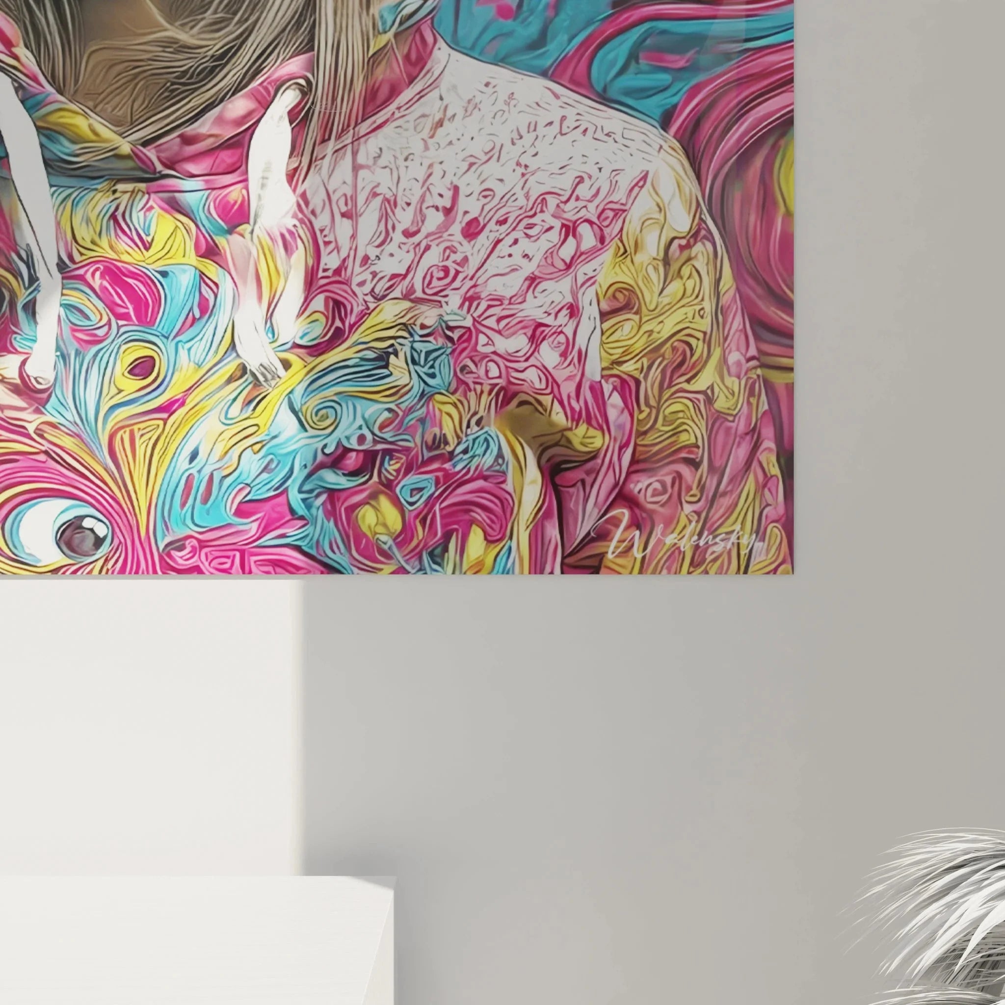 Gesamtansicht Wandbild Frau Hoodie Streetwear Edition XXL Format urbane Wandkunst