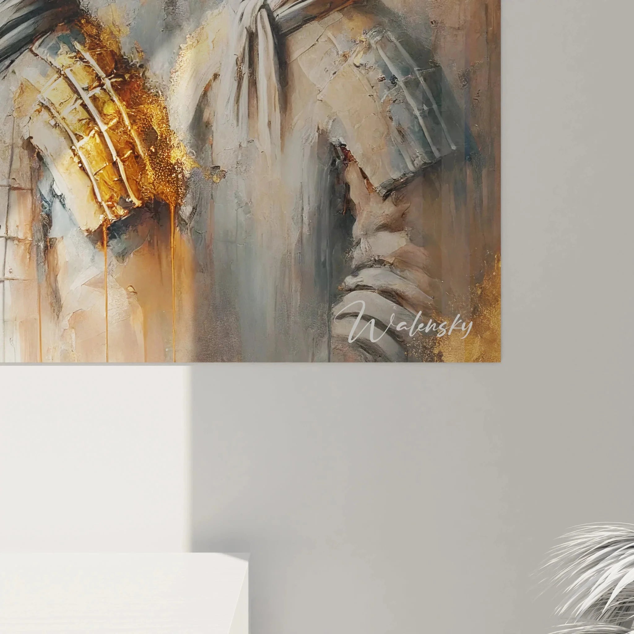 Gesamtansicht Wandbild Terrakotta-Armee - Chinesische Kriegerfiguren Kunstdruck für Wohnzimmer