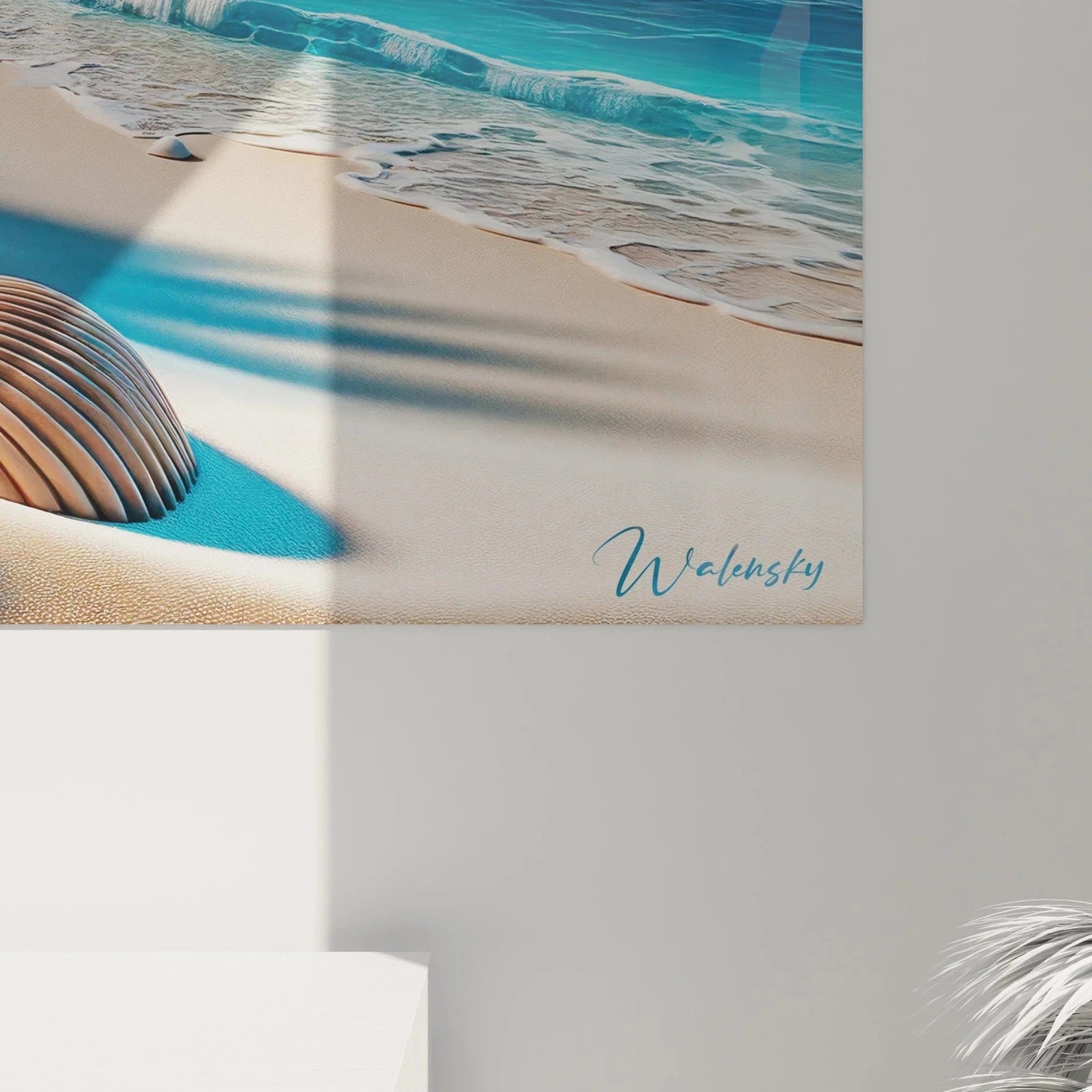 Gesamtansicht Wandbild tropischer Strand Paradies - XXL Format maritime Leinwand Raumdeko