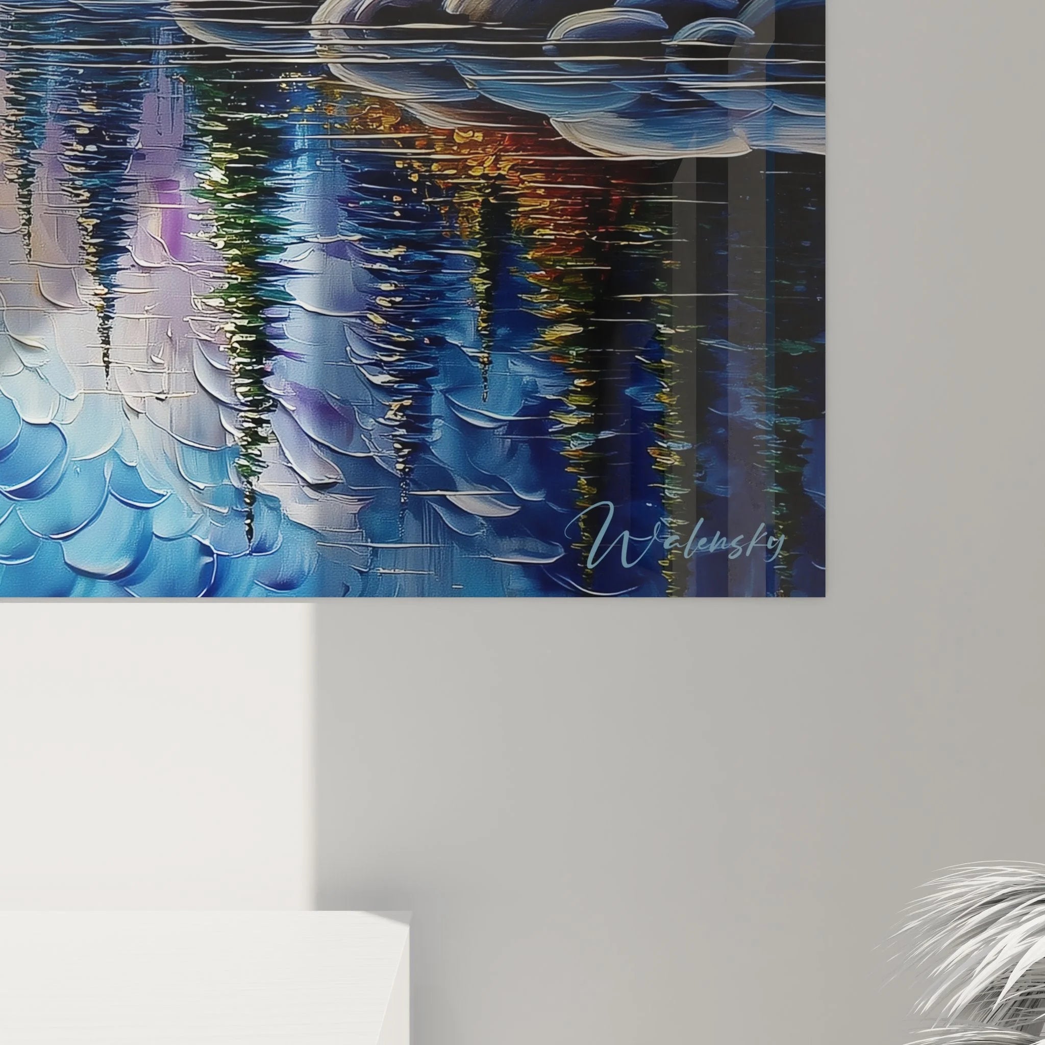 Gesamtansicht Premium Wandbild Winterlandschaft See - elegante Wanddekoration für moderne Räume