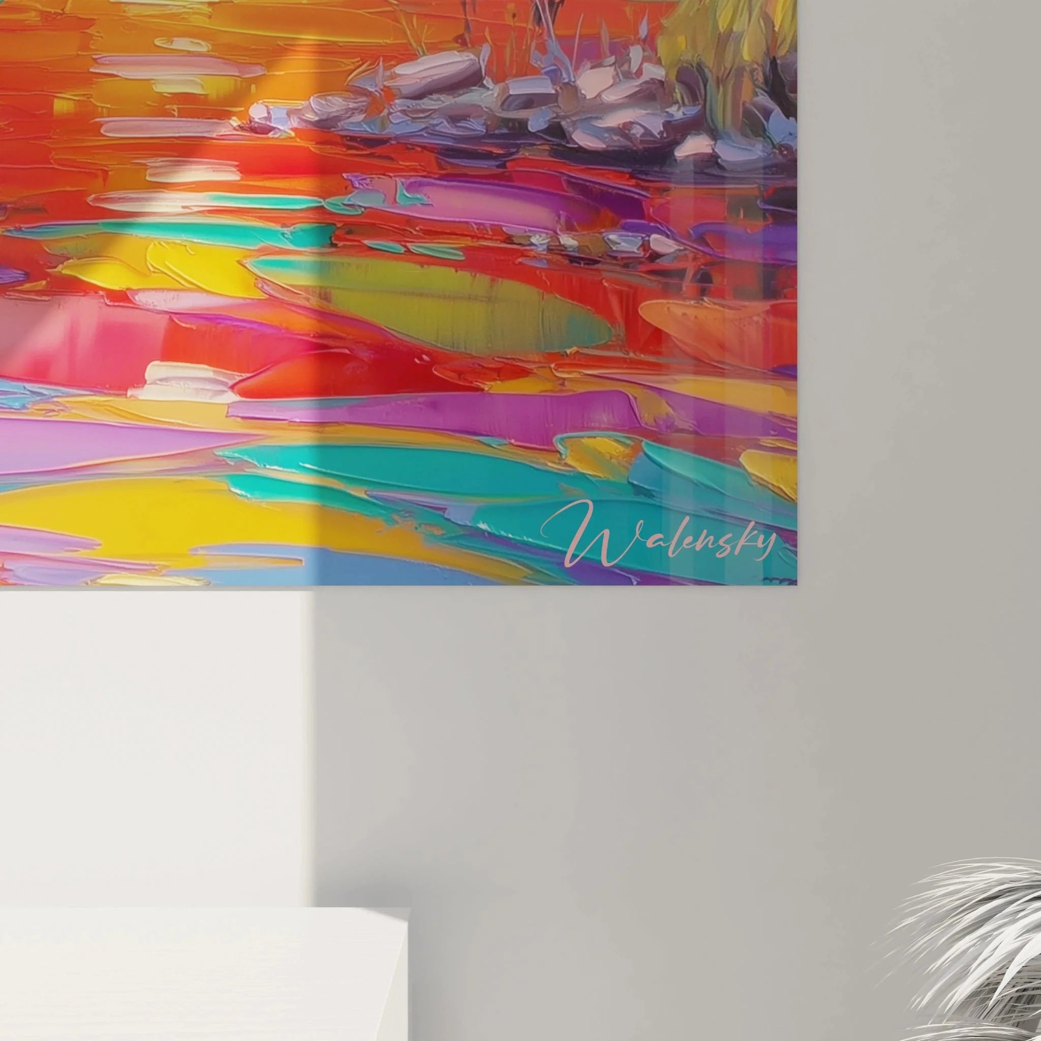 Gesamtansicht Wandbild XXL Afrika Savanne Sonnenuntergang Akazienbäume Wanddekoration Wohnraum