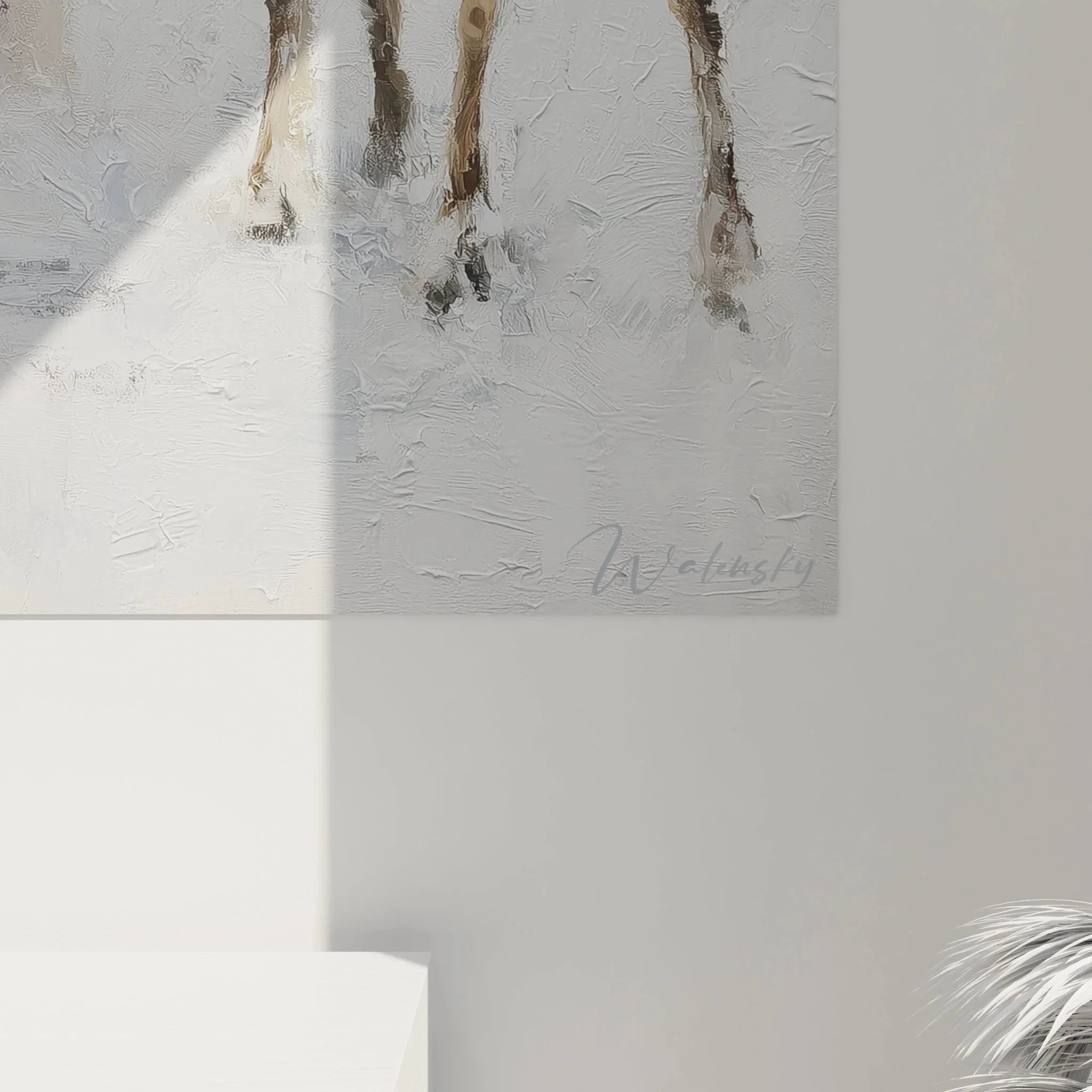 Gesamtansicht Weihnachtswandbild - festliche Winterszene mit Weihnachtsmann