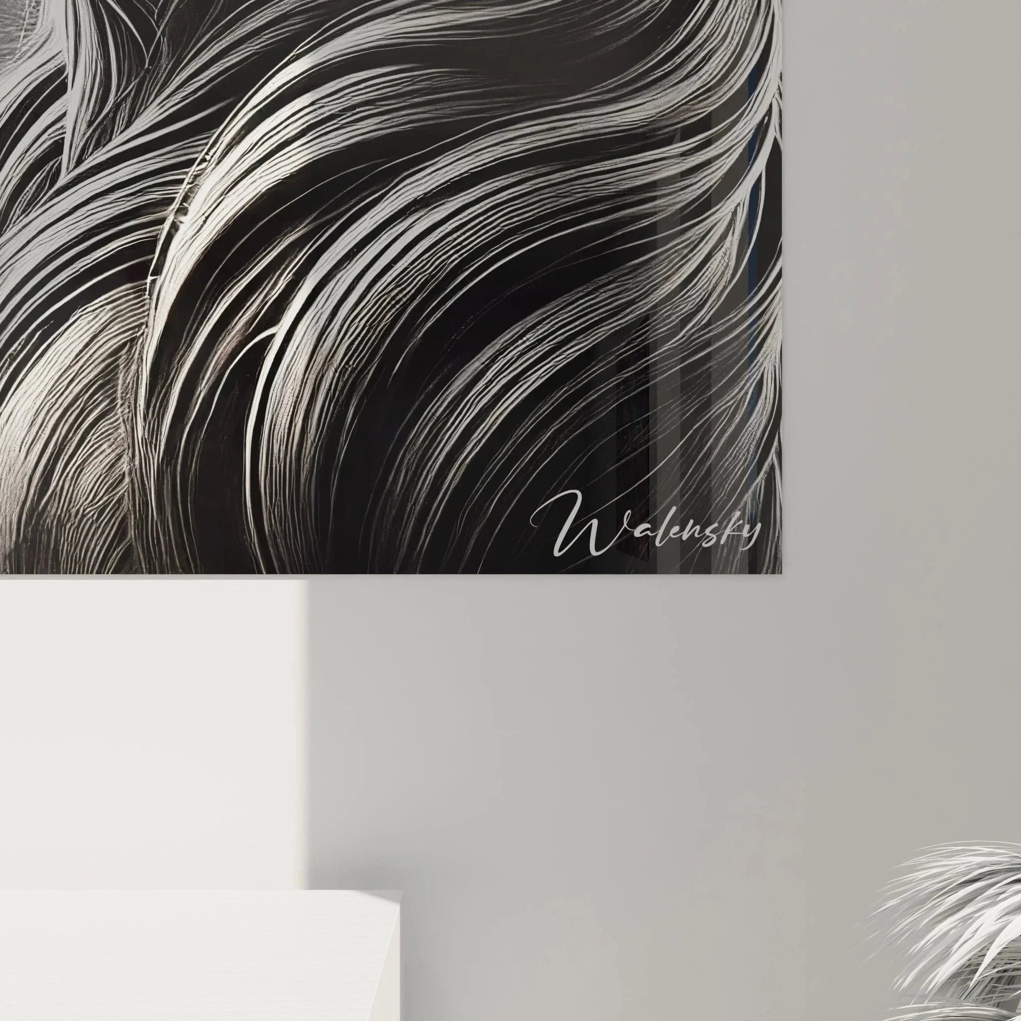 Gesamtansicht majestätisches Hirsch Wandbild XXL - edle Tierwandkunst in Schwarz-Weiß