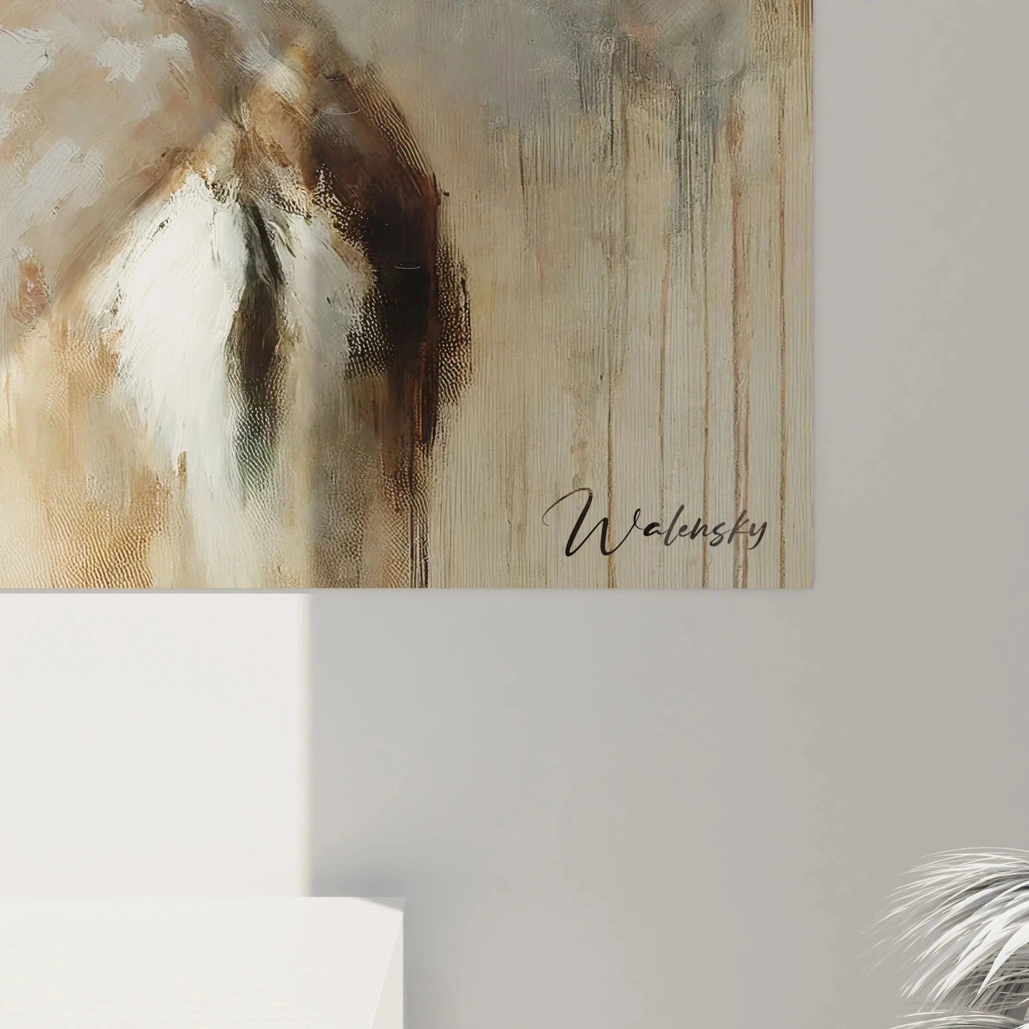 Gesamtansicht elegantes Hirschkuh Wandbild - moderne Tierwandkunst für stilvolle Inneneinrichtung