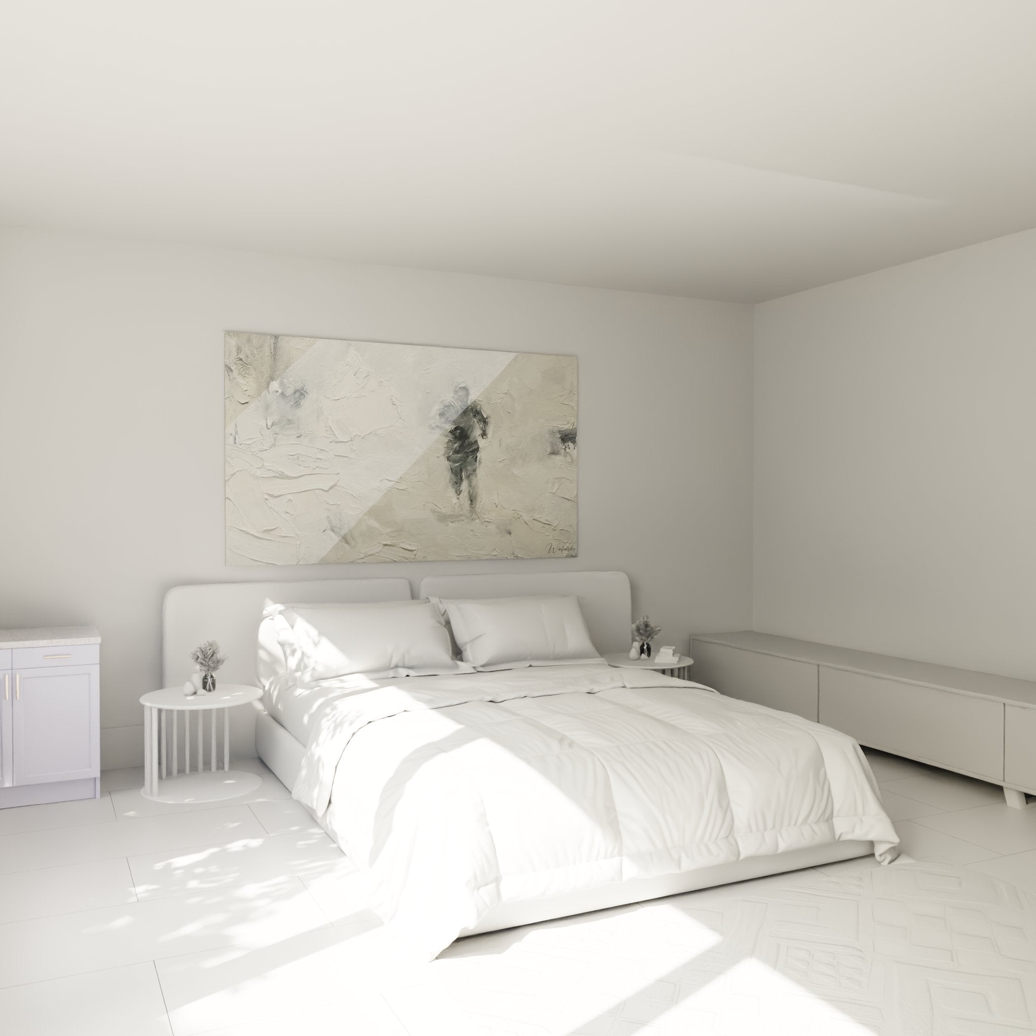 Laufmotiv Wandbild im Schlafzimmer - Läufer im Sturm als stilvolle Wanddekoration