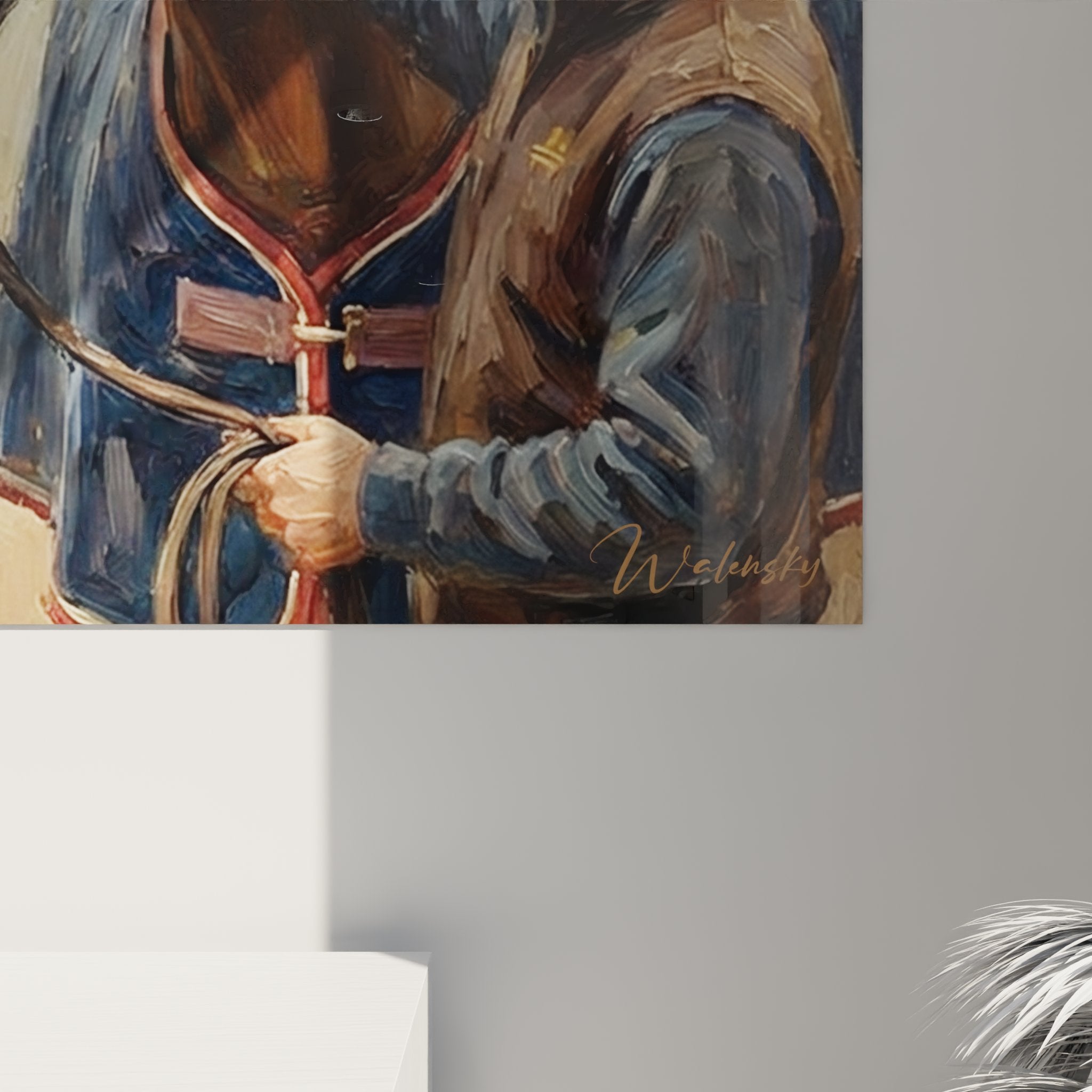 Gesamtansicht des Reitstall Wandbildes mit harmonischer Stallszene und Pferdemotiv