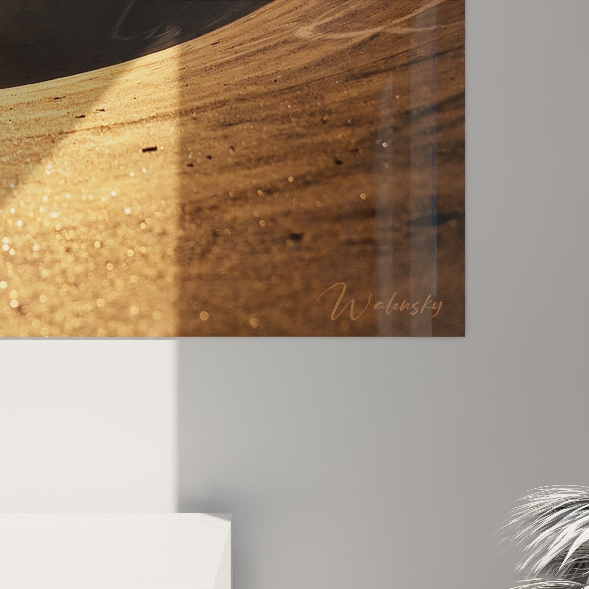 Gesamtansicht des Skateboard Wandbilds mit Skater im Sonnenuntergang als hochwertige Leinwand Wanddeko