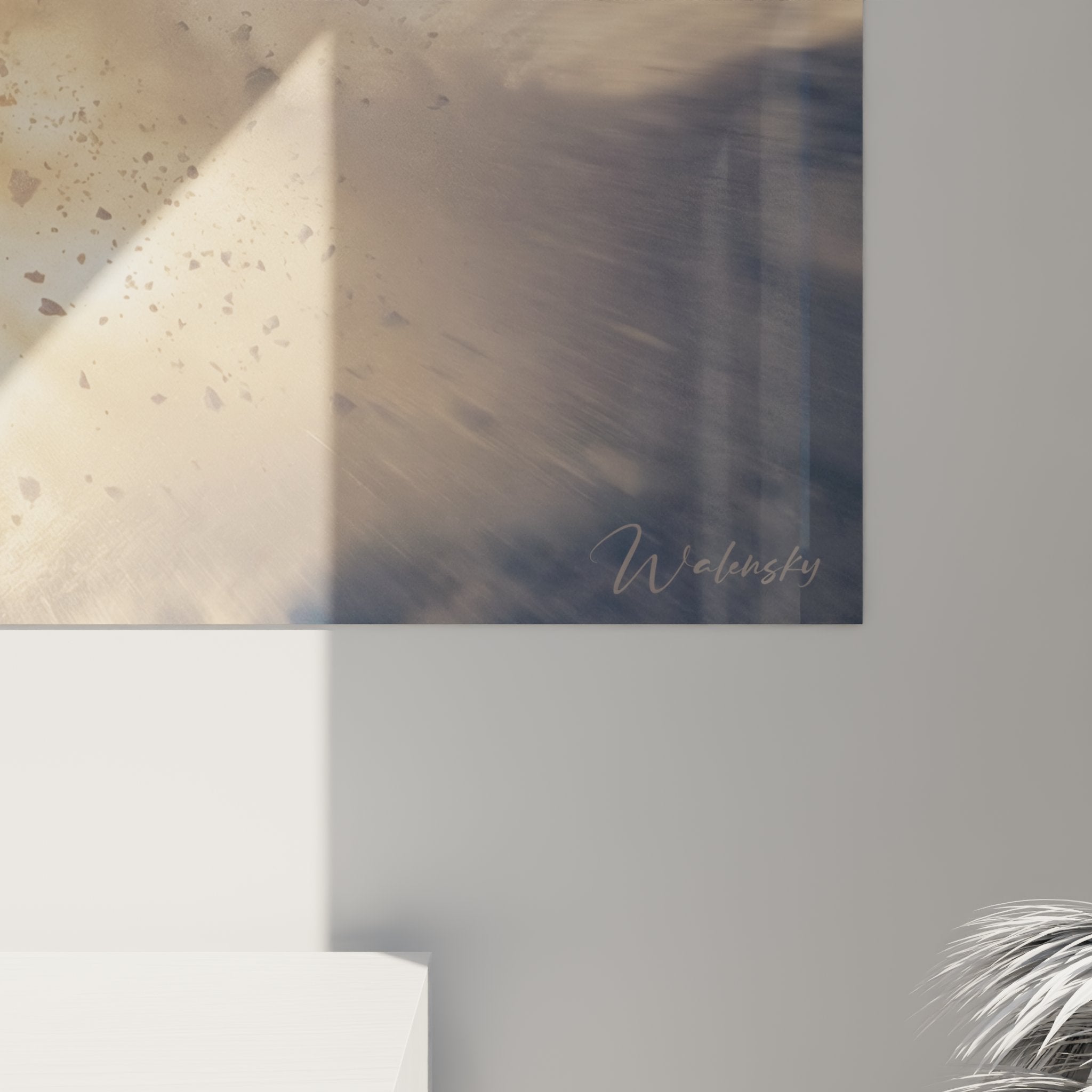 Gesamtansicht Snowboard Wandbild, Pulverschnee Action vor Bergpanorama, moderne Wintersport Dekoration