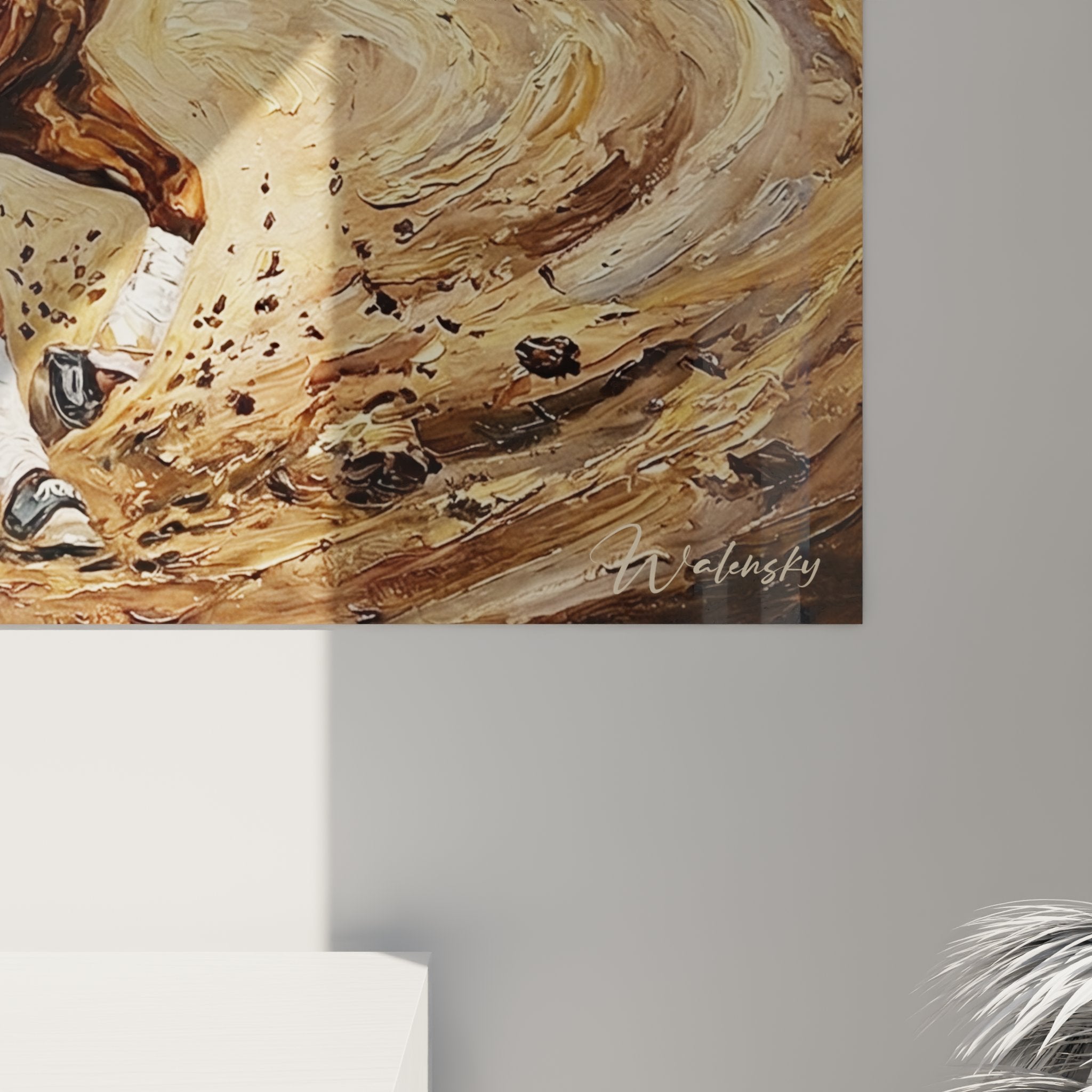 Gesamtansicht des Western Rodeo-Wandbildes mit charakteristischer Arena-Kulisse und patriotischen Elementen