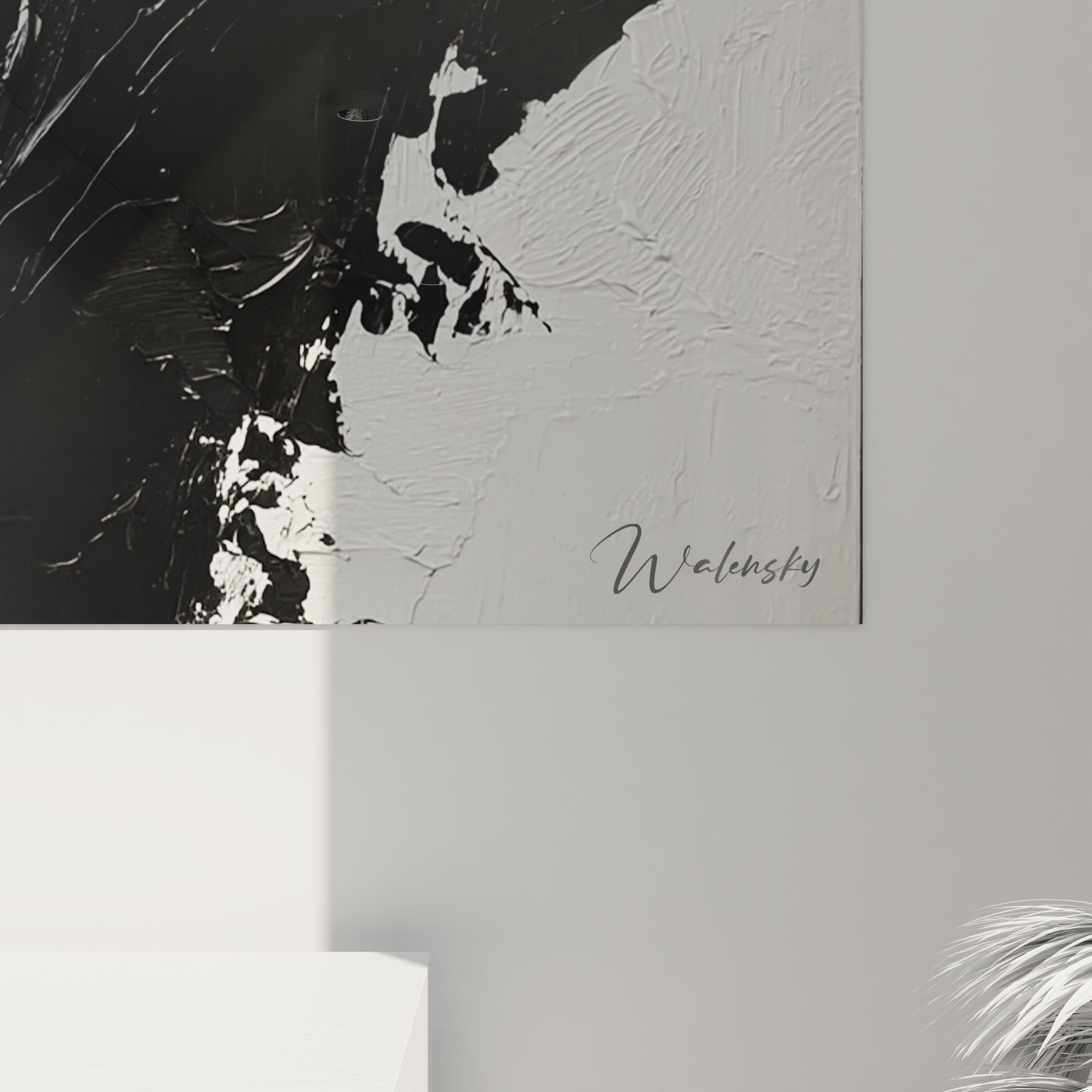 Gesamtansicht des abstrakten Frauenporträts auf hochwertiger Leinwand montiert