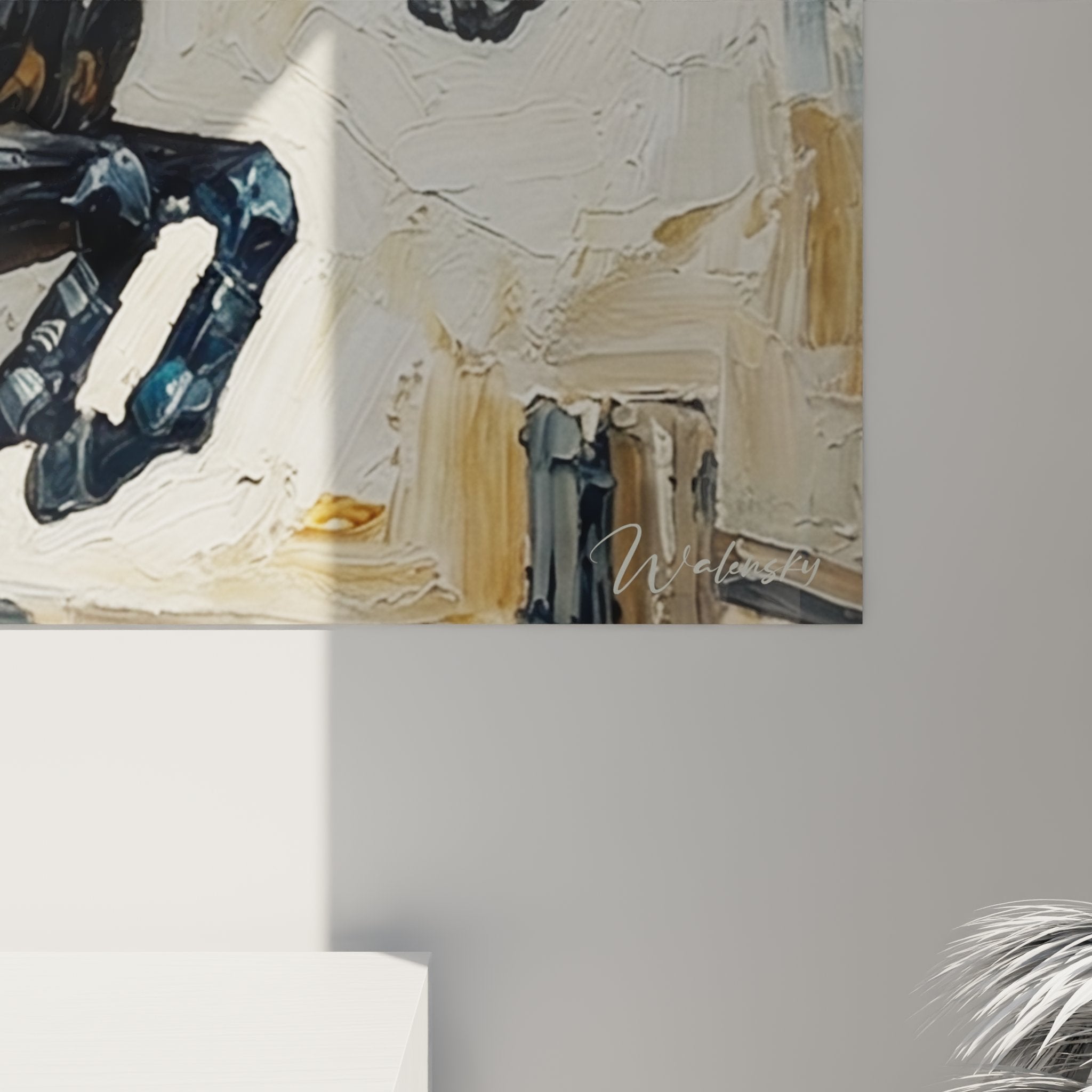 Gesamtansicht Wandbild Dressurreiter - Komplette Darstellung der harmonischen Reitkunst beim Springreiten