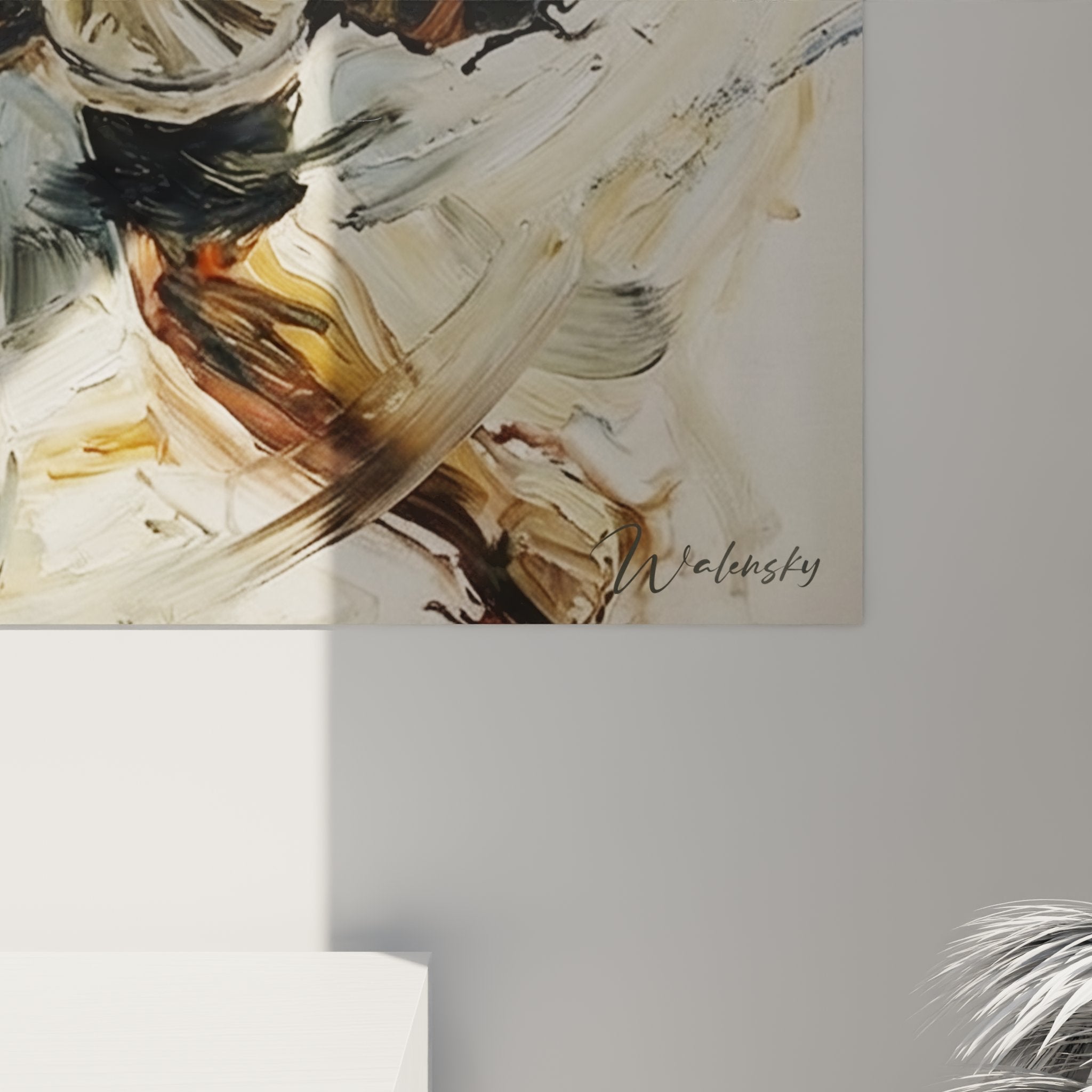 Gesamtansicht Baseball Wandbild mit dynamischem Spieler in kraftvoller Bewegung, moderne Sportkunst