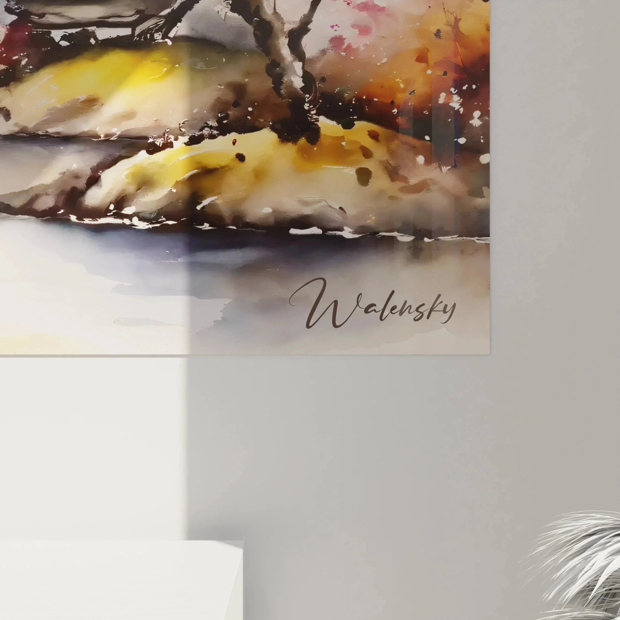 Mount Fuji Wandbild Gesamtansicht mit Kirschblüten, japanische Landschaftsmalerei Wandkunst