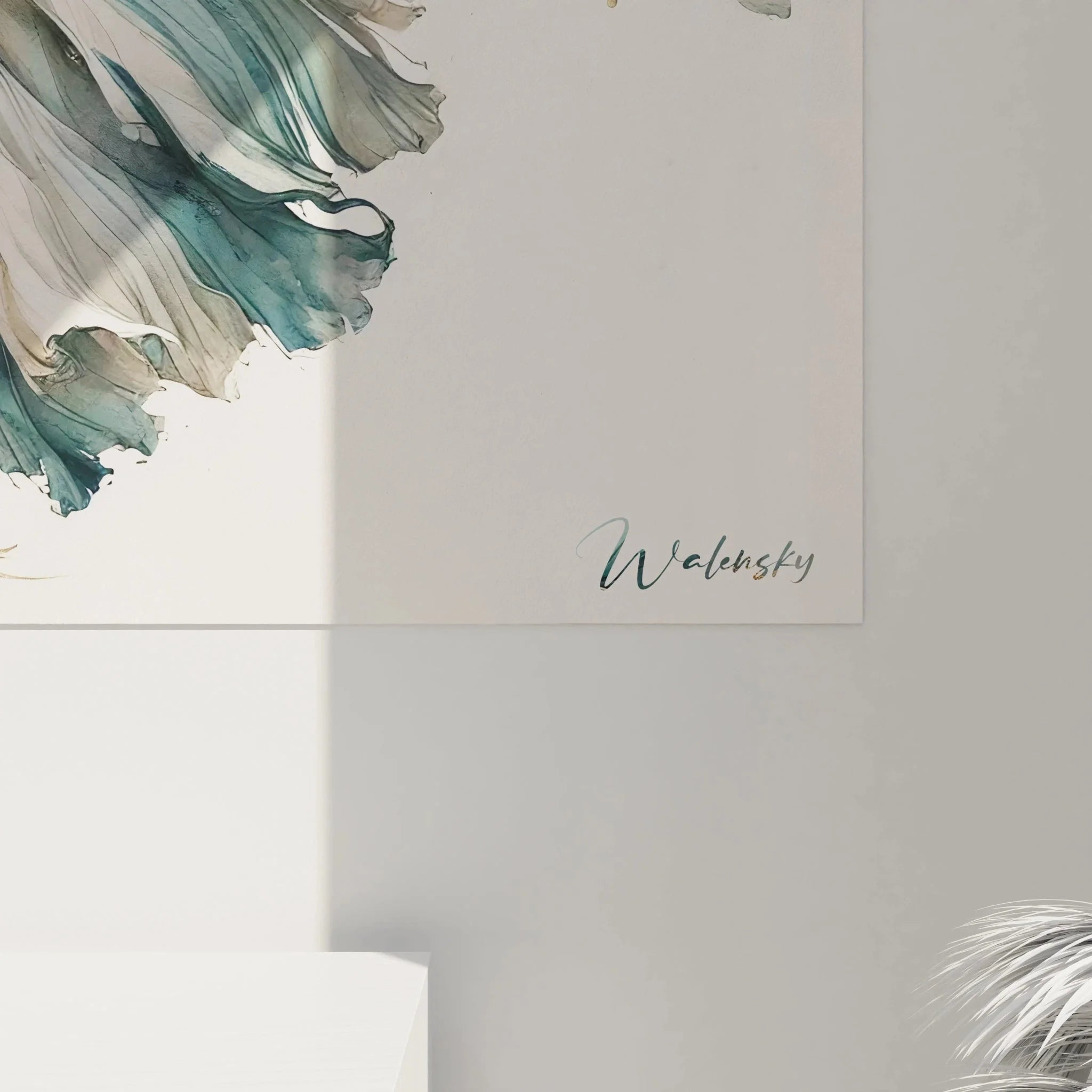 Gesamtansicht Kampffisch Kunstdruck mit elegantem weißen Rahmen für Wanddekoration