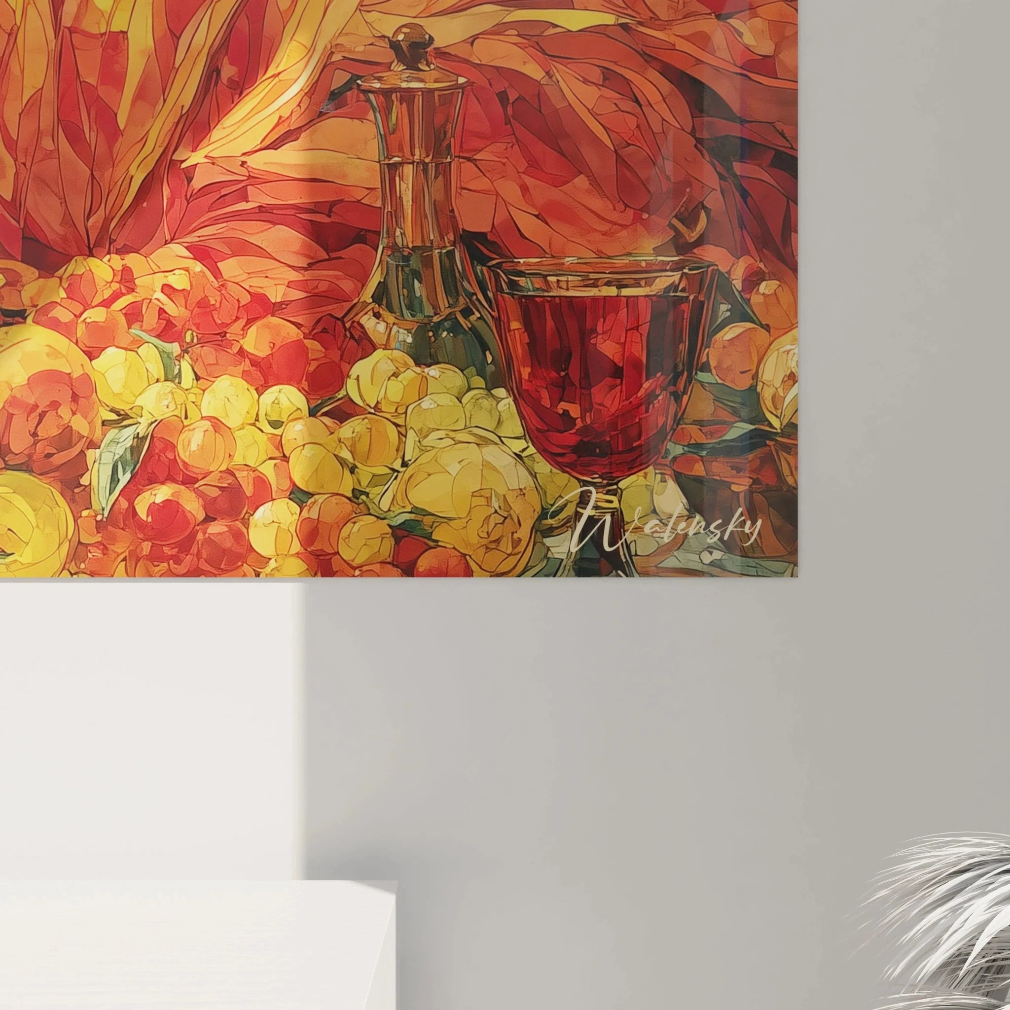 Gesamtansicht mythologisches Wandbild Bacchus Festmahl im klassischen Renaissance Format