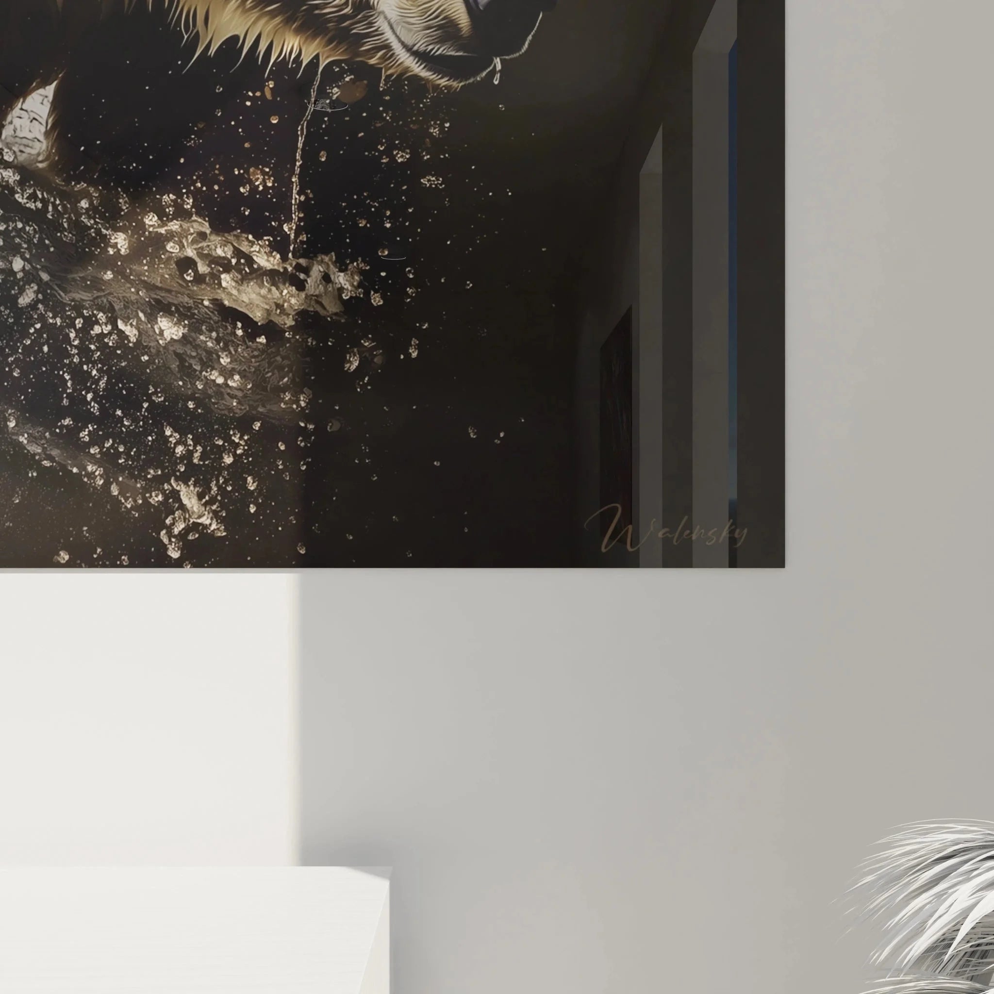 Komplettansicht Wandbild Braunbär Wasser, Edition Braunbär Wildtier Wanddekoration