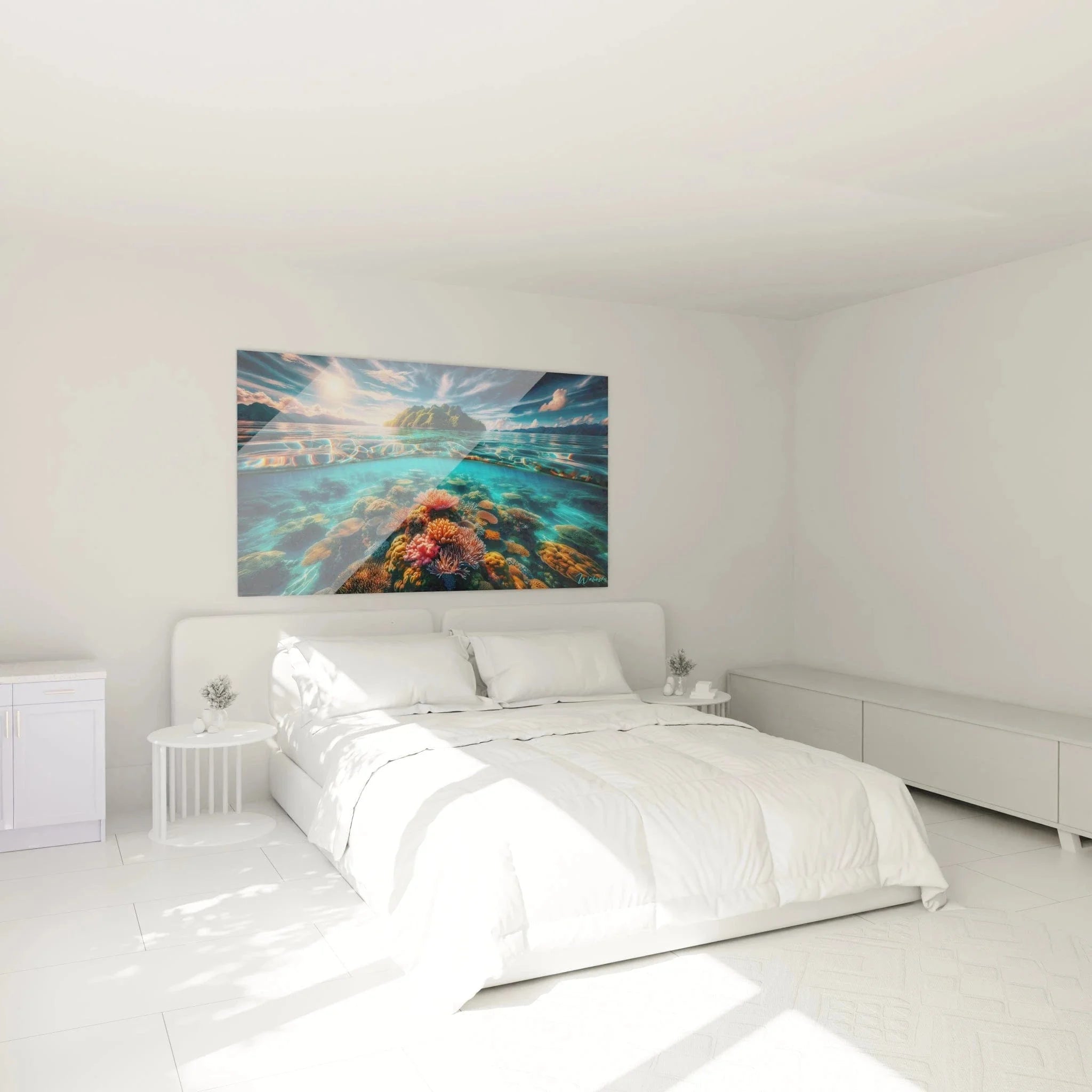 Korallenriff Wandbild im Schlafzimmer - Beruhigende Meereslandschaft als Wanddeko