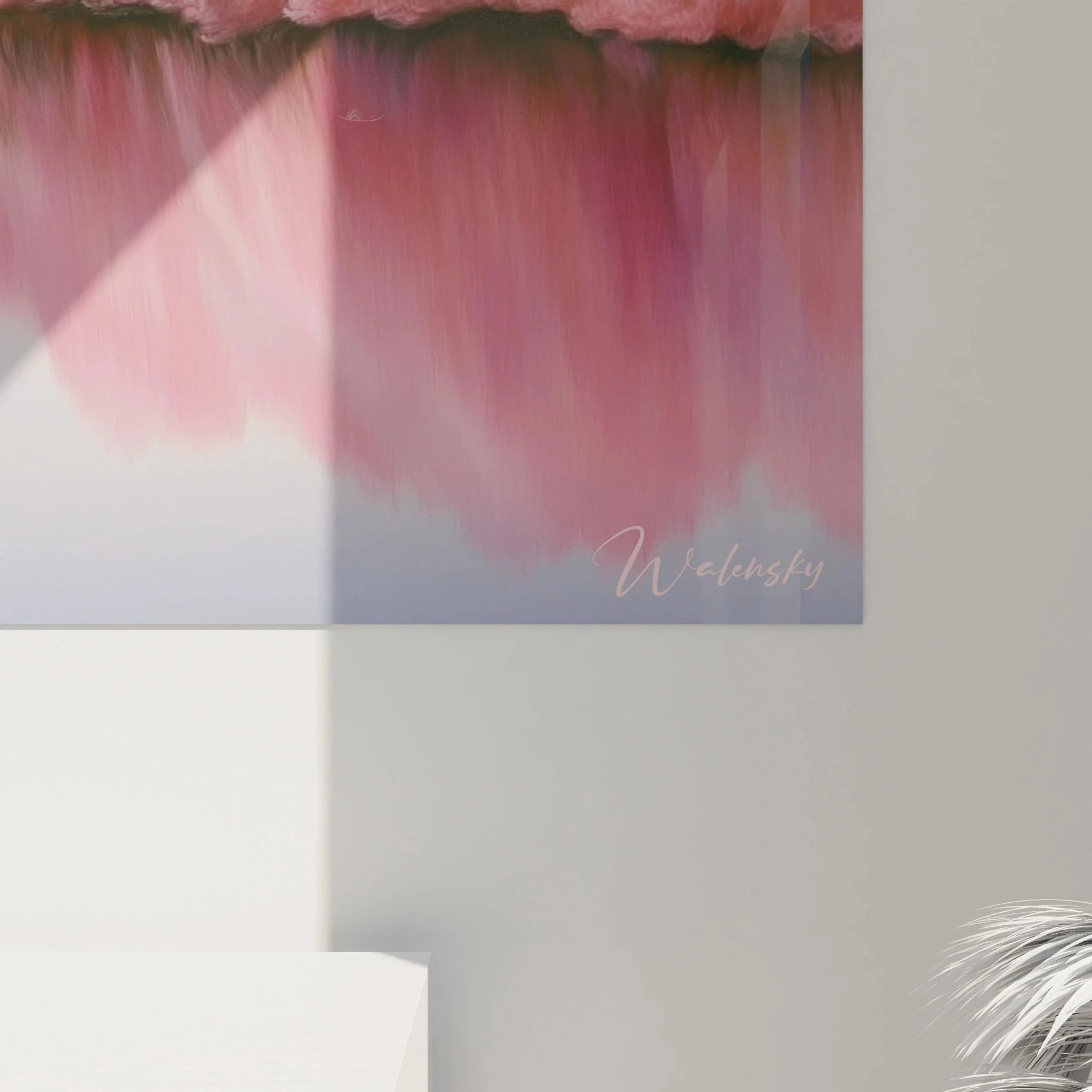 Gesamtansicht Wandbild Rosa Kirschblüten Reflexion - Edition Hyperrealismus Naturmotiv