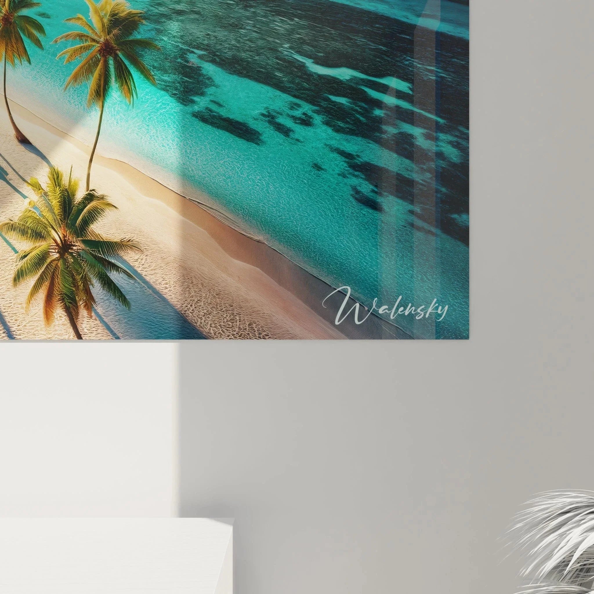 Gesamtansicht Leinwandbild Bora Bora Südsee Paradies mit Bergen Lagune Wandkunst Ozean Edition