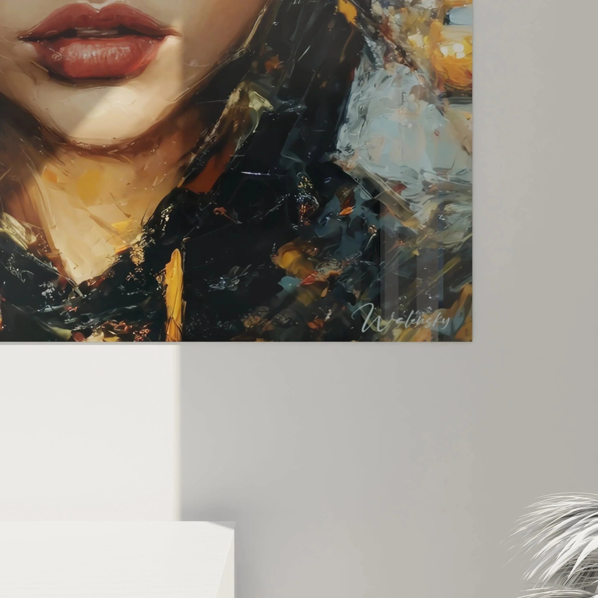 Gesamtansicht Leinwandbild Streetwear Frau - Moderne Wandkunst mit urbanen Farbakzenten