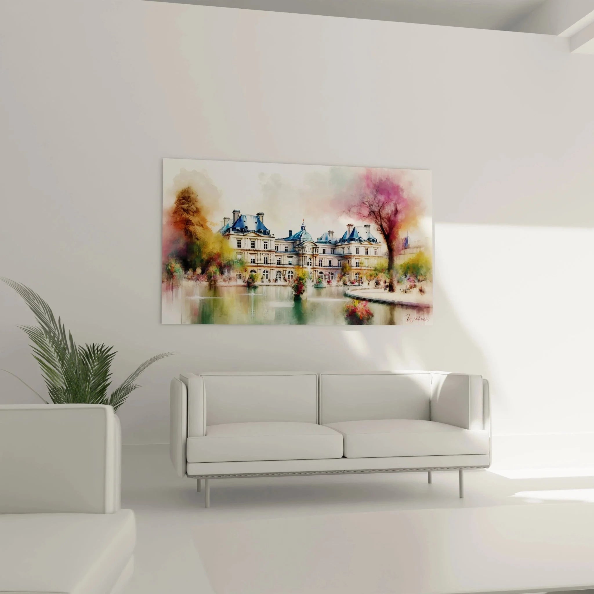 Detailansicht Luxembourg Palace Wandbild zeigt impressionistische Maltechnik und Farbverläufe