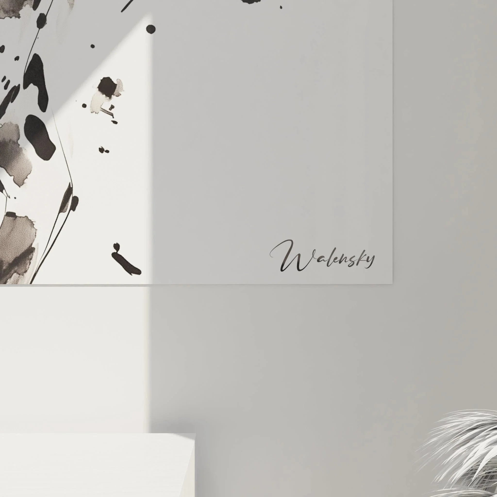 Gesamtansicht des modernen Dalmatiner Kunstdrucks mit minimalistischer Komposition