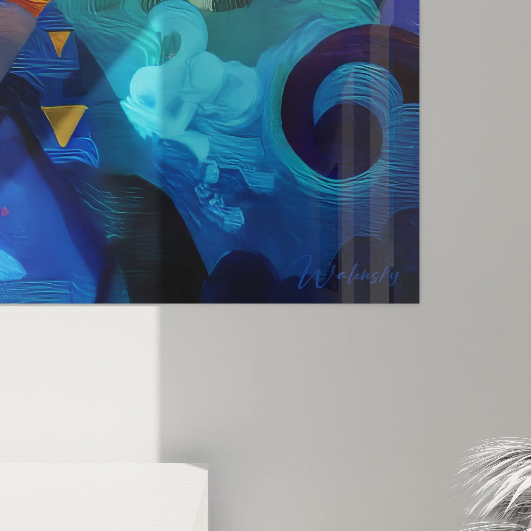 Gesamtansicht modernes Wandbild futuristische Abstraktion für Wohnraumgestaltung