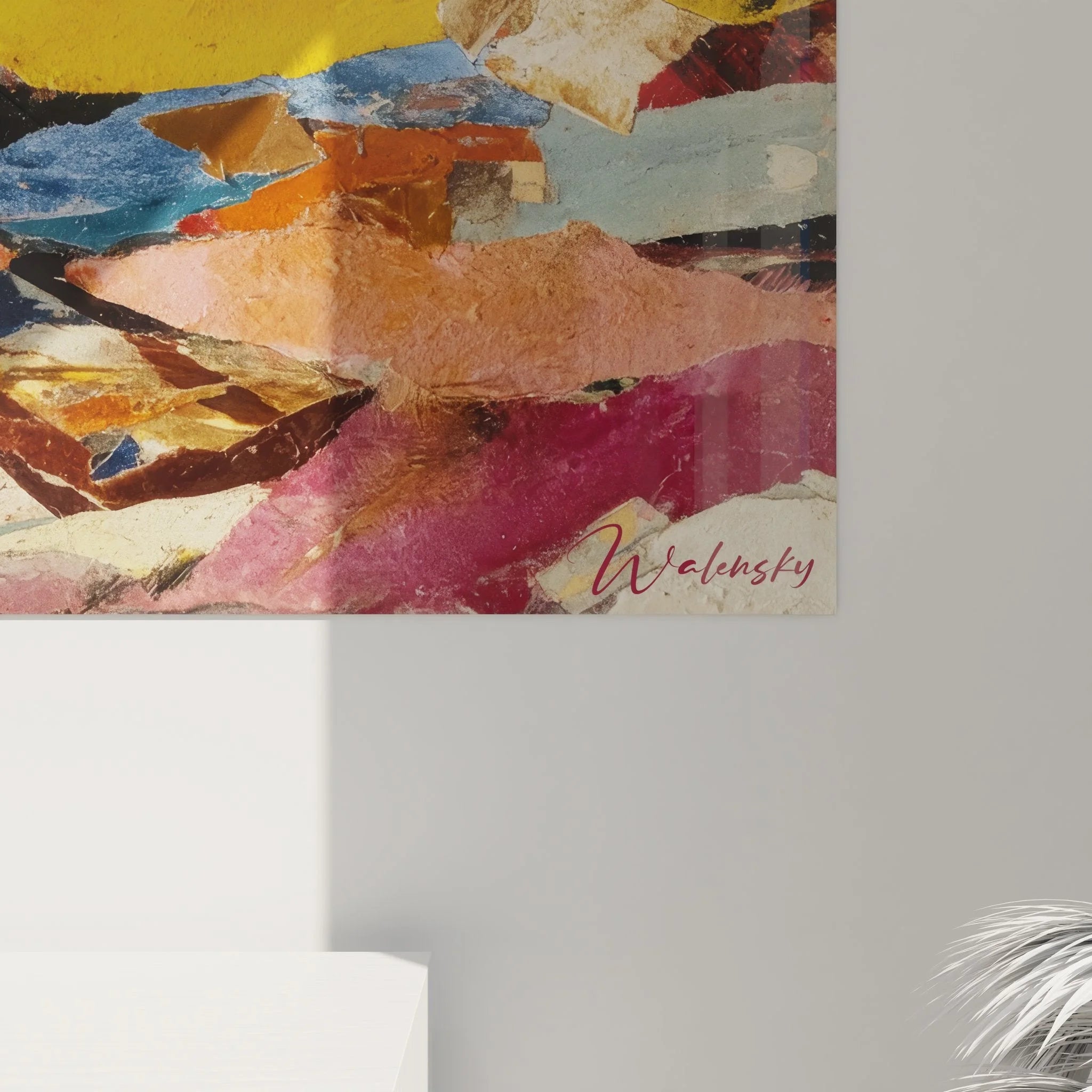 Gesamtansicht Wandbild abstrakte Farbkomposition für moderne Wandgestaltung - Malerei-Optik