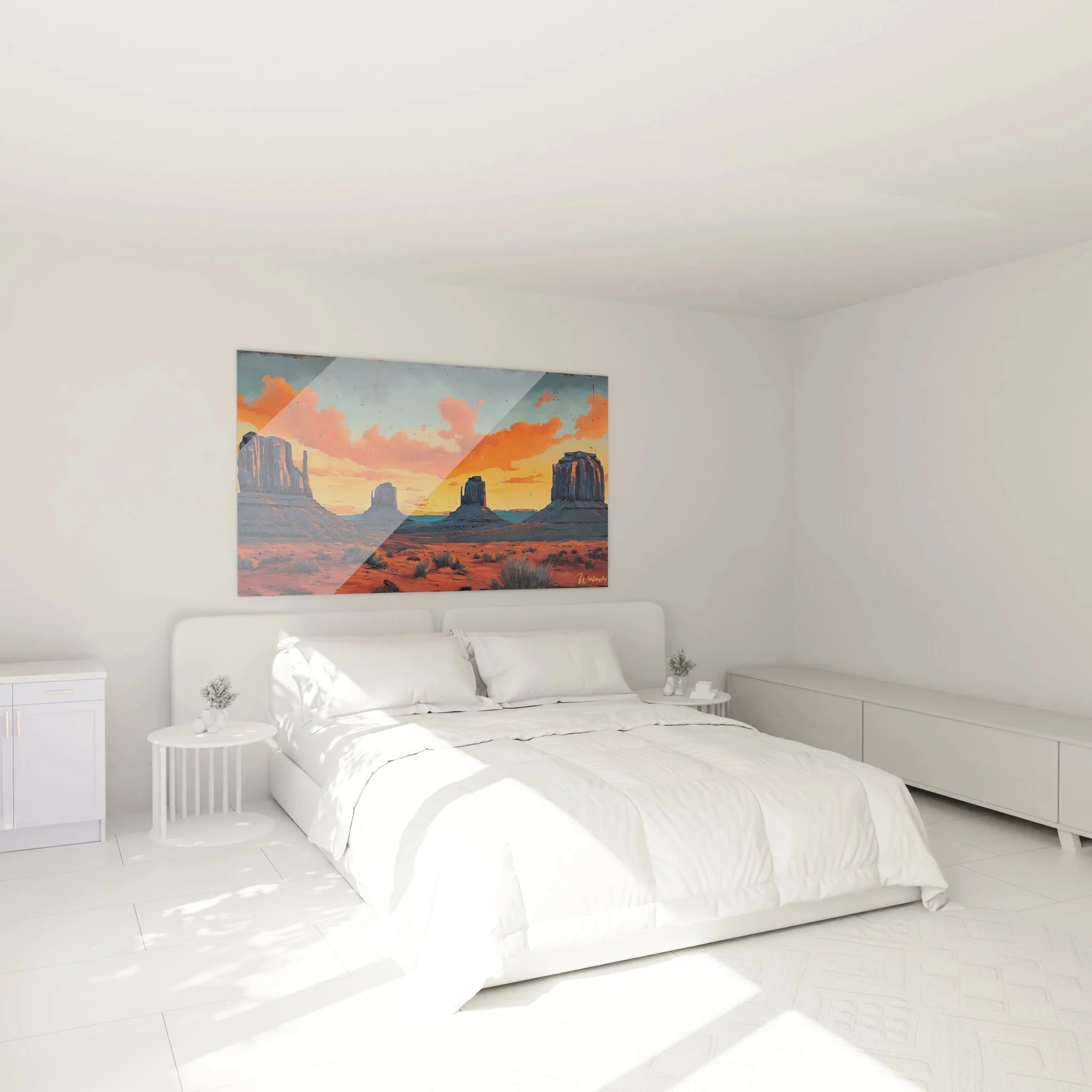 Monument Valley Wüstenlandschaft Wandbild XXL in modernem Schlafzimmer Arizona Sonnenuntergang Dekoration