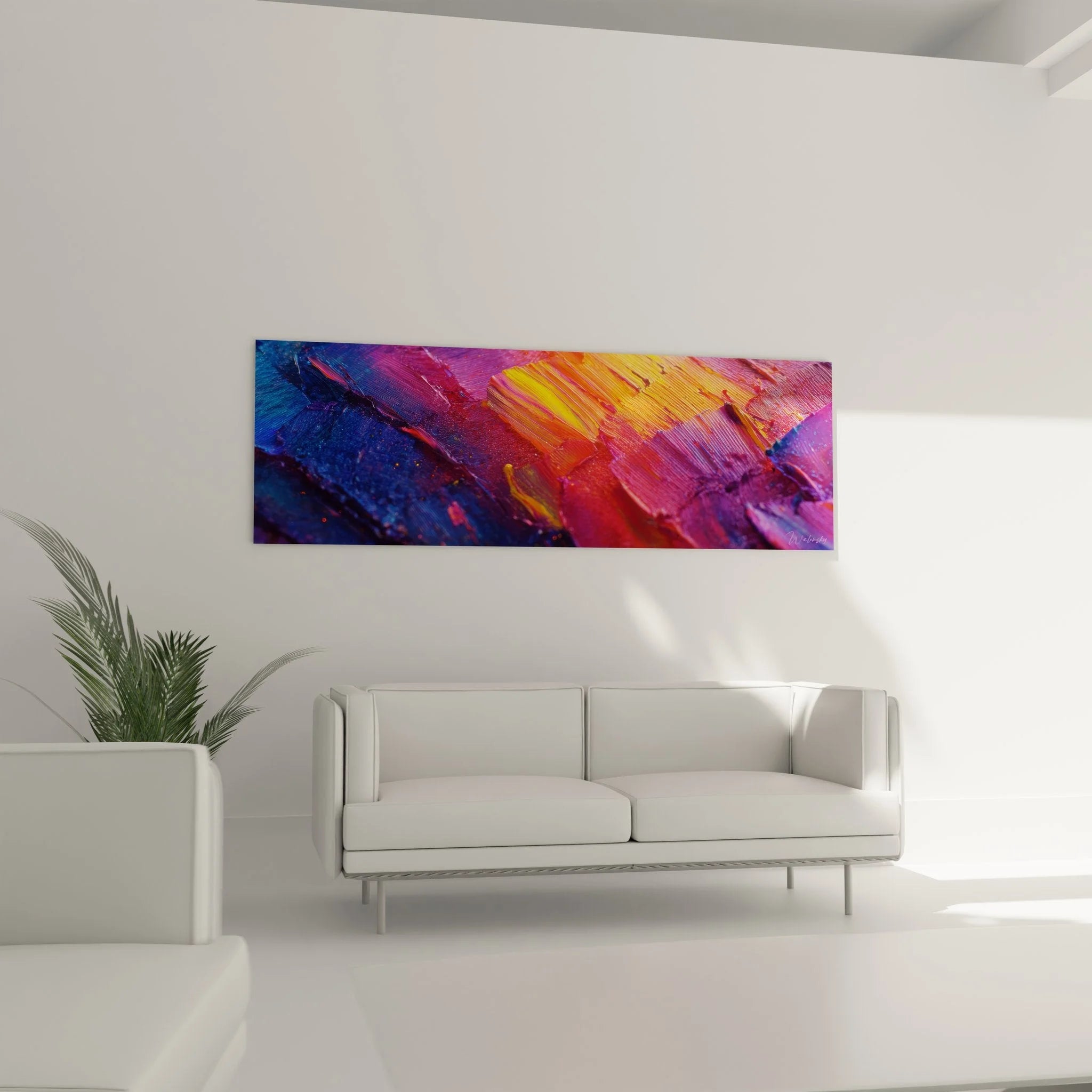 Nahaufnahme abstrakte Pinselstriche Farbexplosion Wandbild Malerei-Optik Textur Details