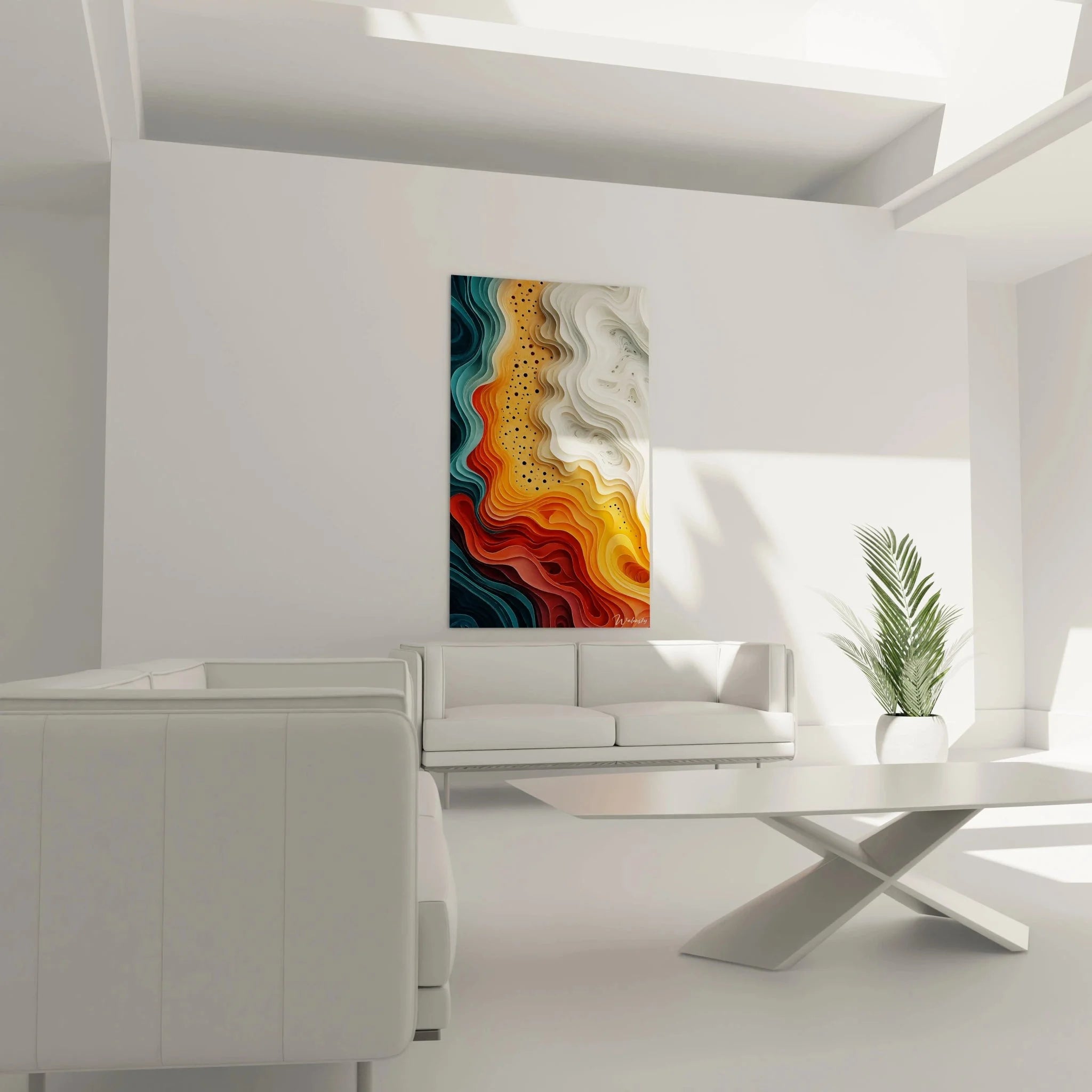 Nahaufnahme der topographischen Wellenstruktur mit detaillierter Textur und Farbverläufen