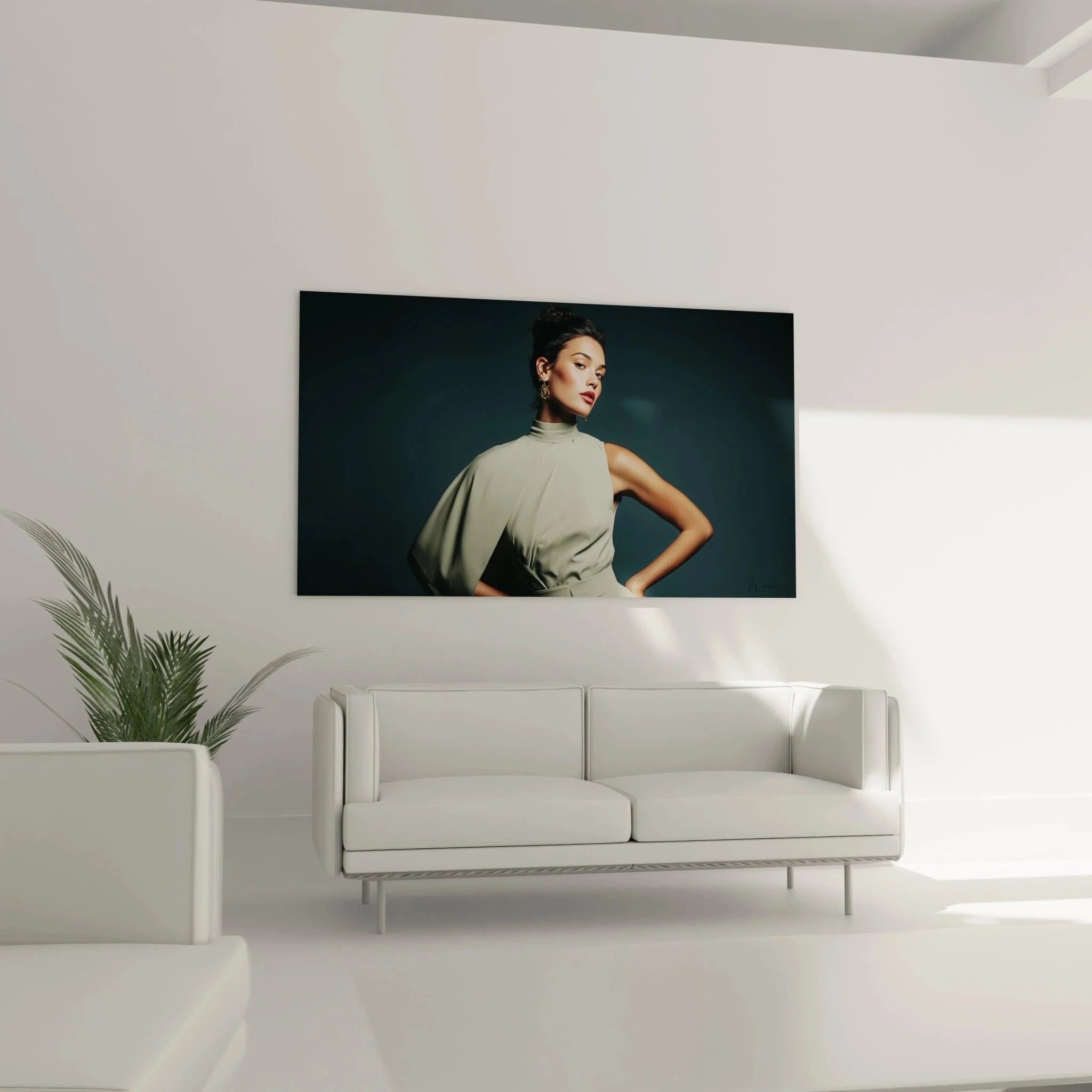 Nahaufnahme Wandbild Portrait elegante Frau - Details moderne feminine Schönheit Kunstdruck