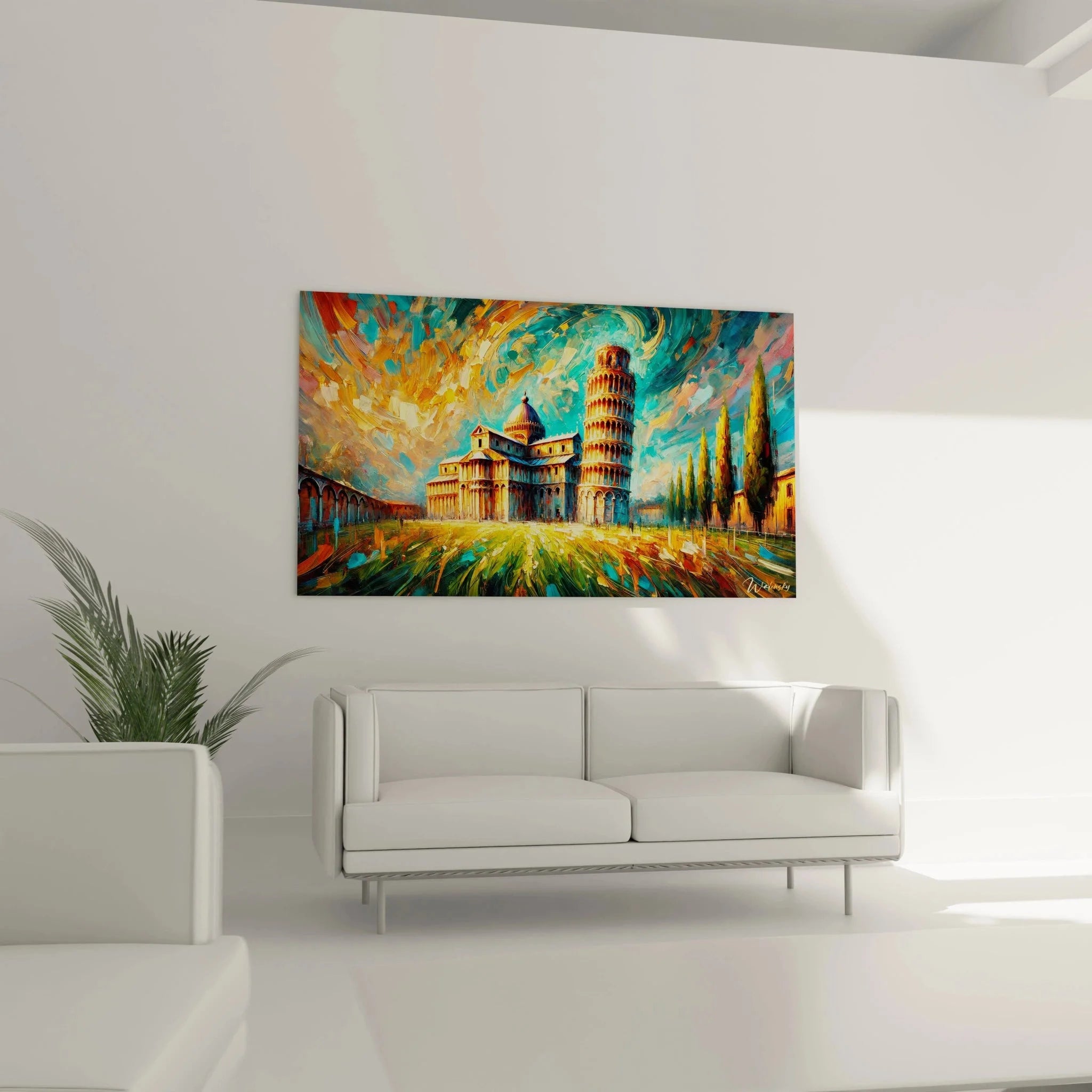 Nahaufnahme Wandbild Pisa impressionistische Malerei Details Architektur Italien