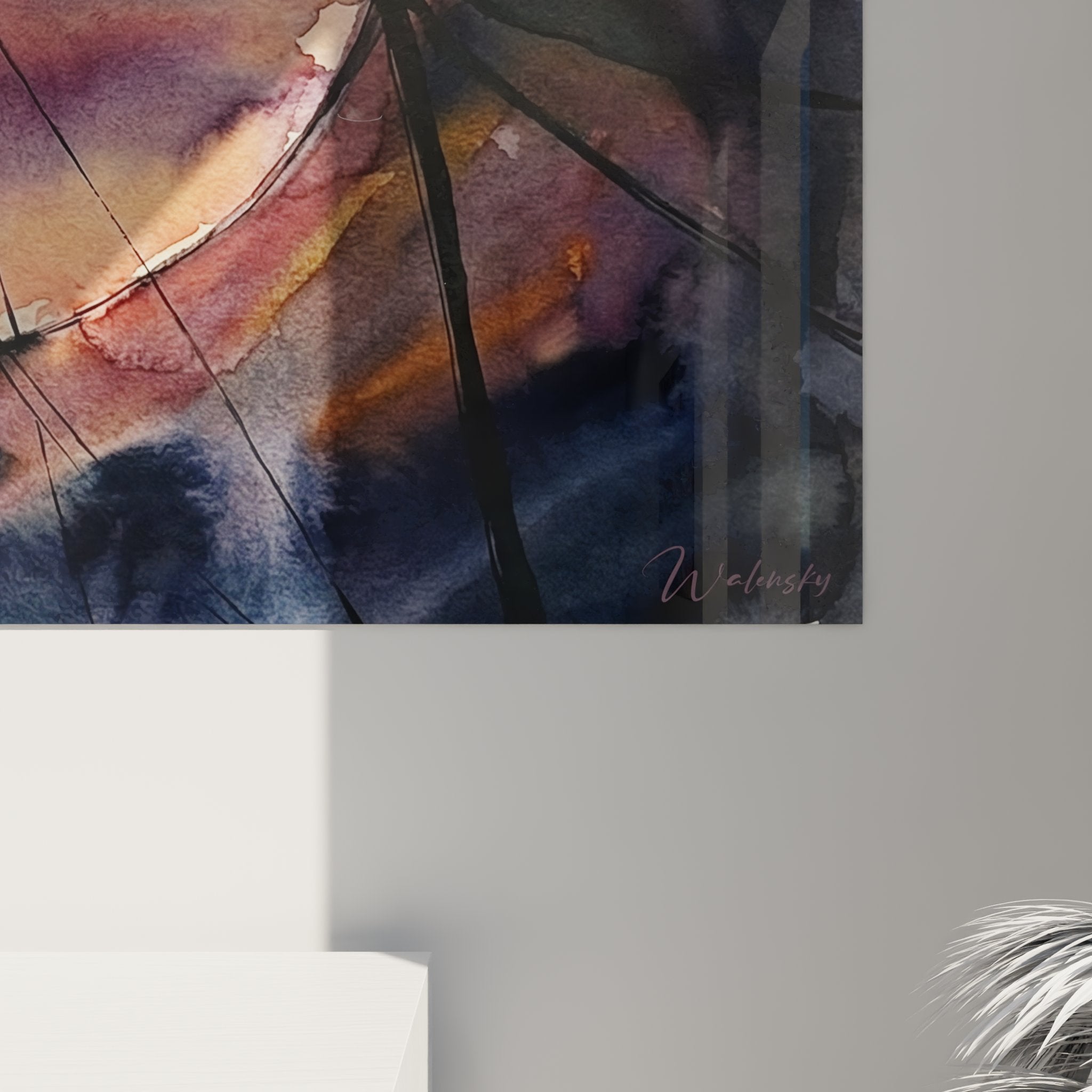 Gesamtansicht Zirkusmanege Wandbild, panoramische Darstellung der Arena mit Schaukel