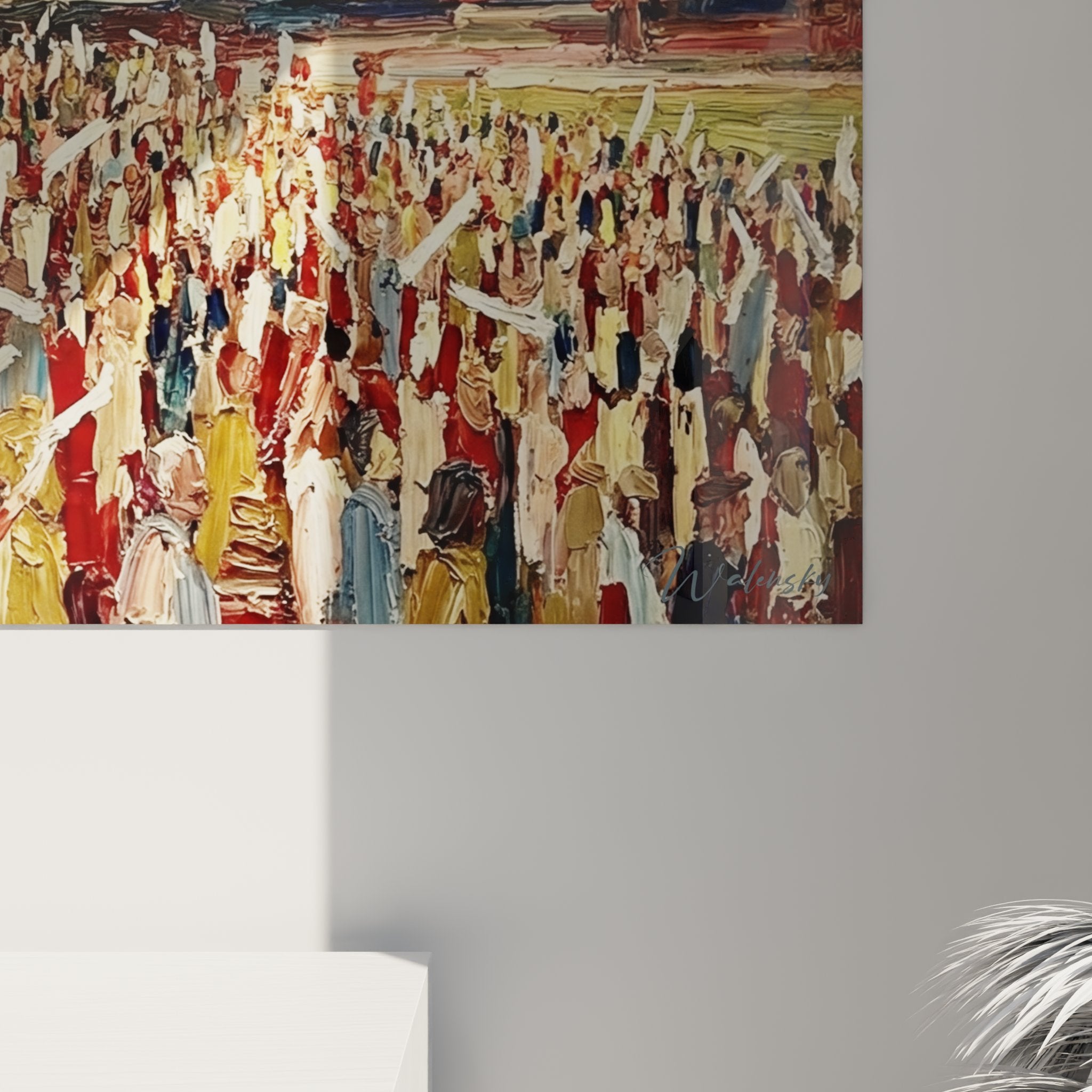 Gesamtansicht des Baseball-Stadion Wandbilds mit panoramischer Sicht auf die Tribünen