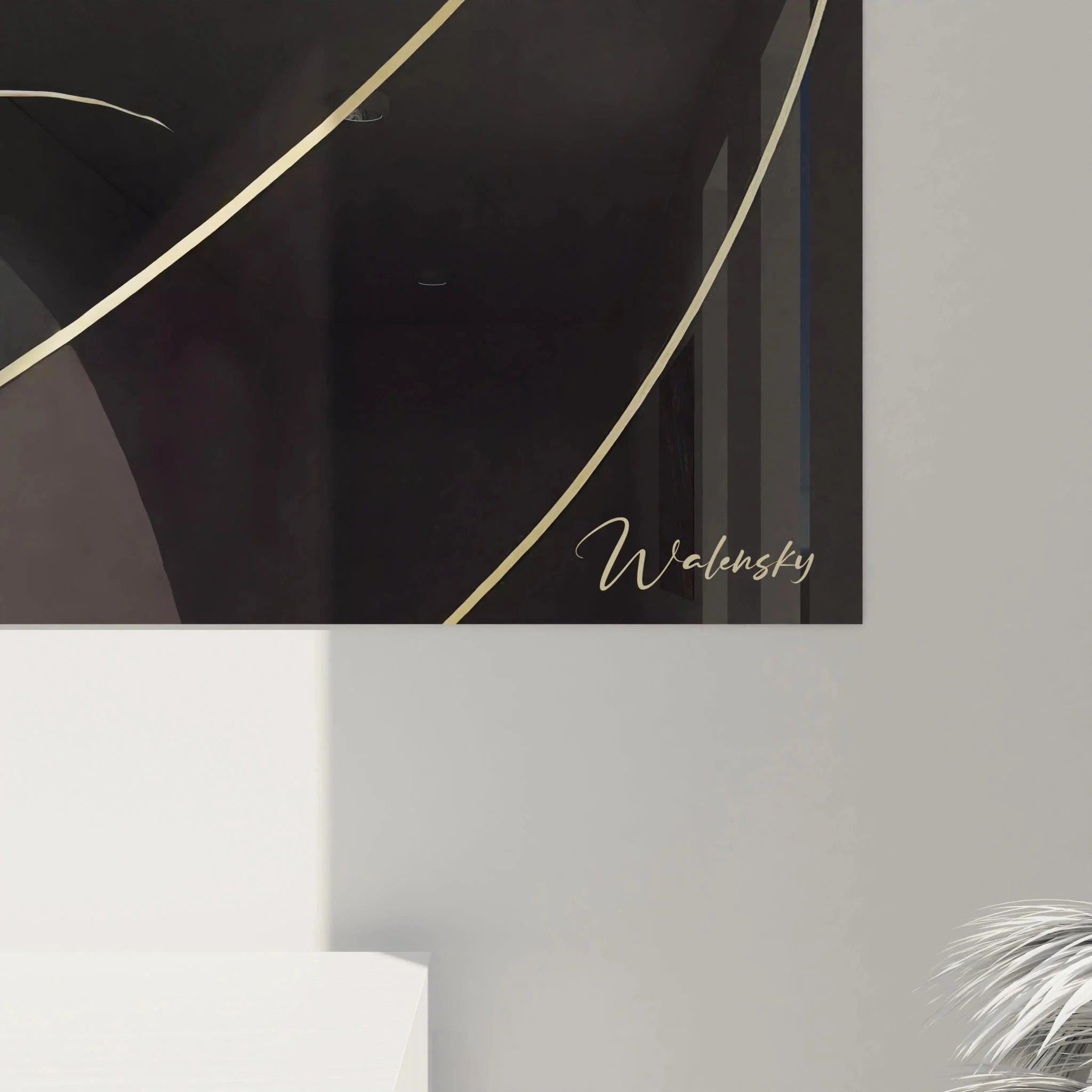 Gesamtansicht schwarzer Panther Wandbild XXL - Moderne Großkatzen Kunst für stilvolle Raumgestaltung