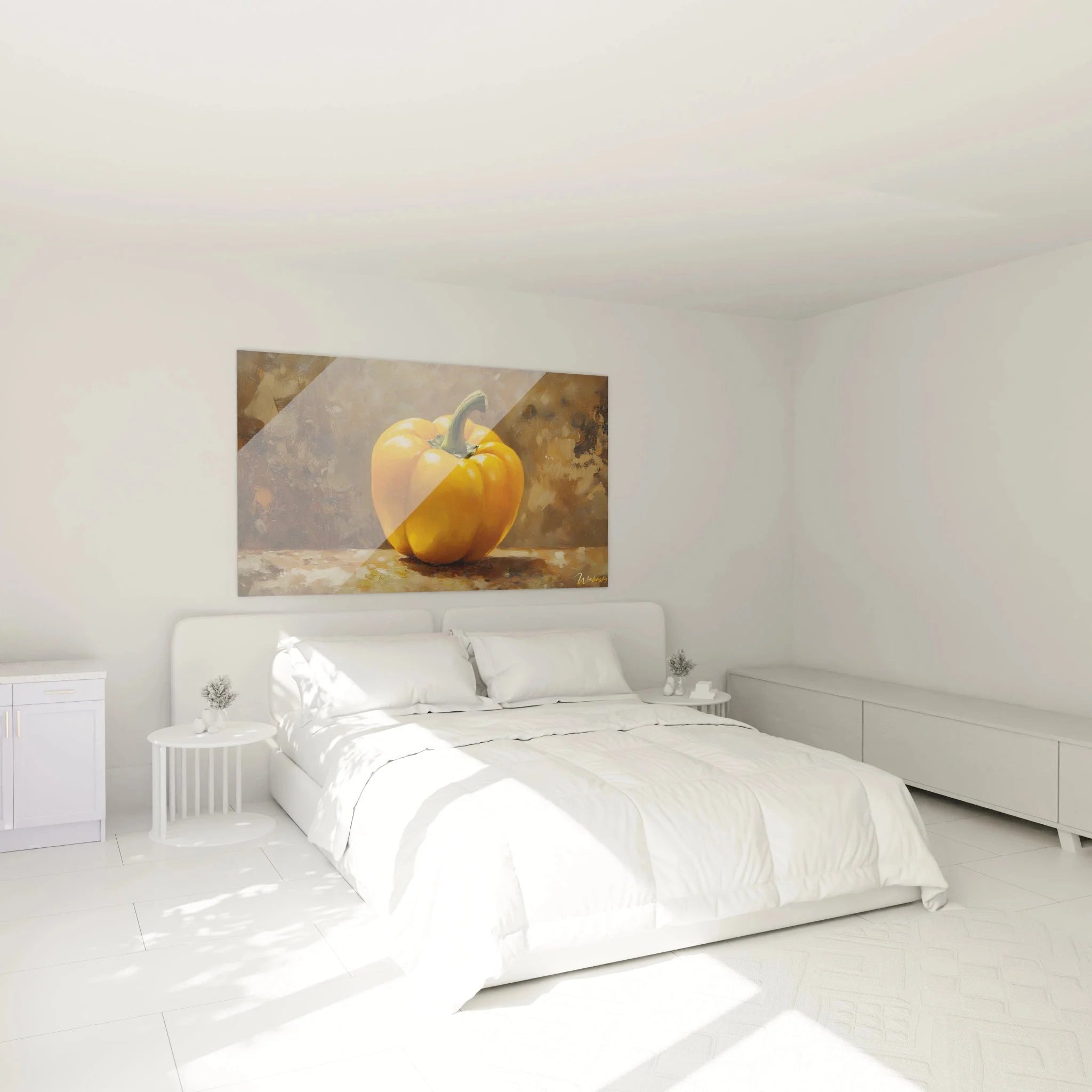 Gemüse Wandbild Paprika Stillleben Schlafzimmer Ambiente warme Farben Leinwand Dekoration