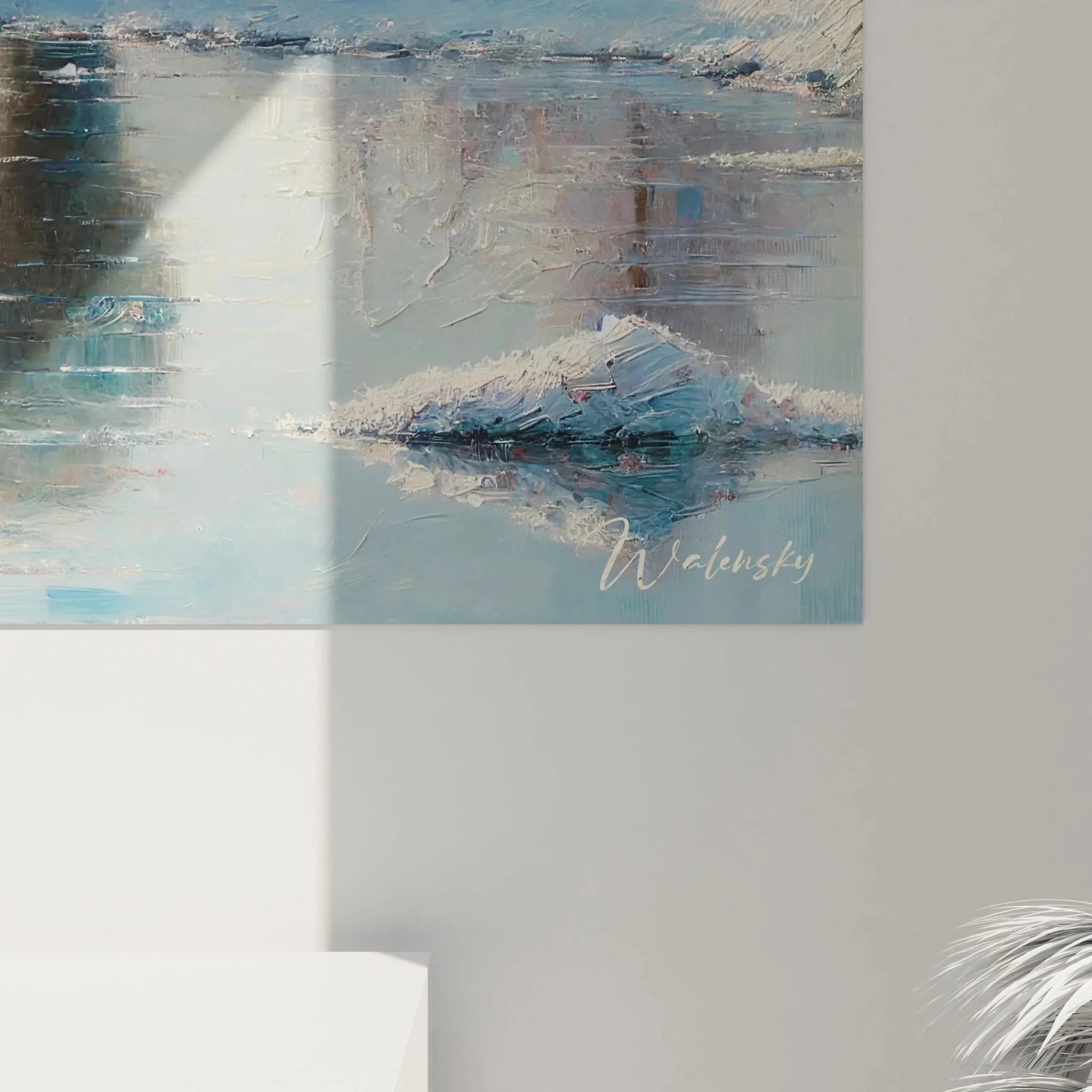 Gesamtansicht Polar Wandbild - Eisbärenfamilie in arktischer Eislandschaft