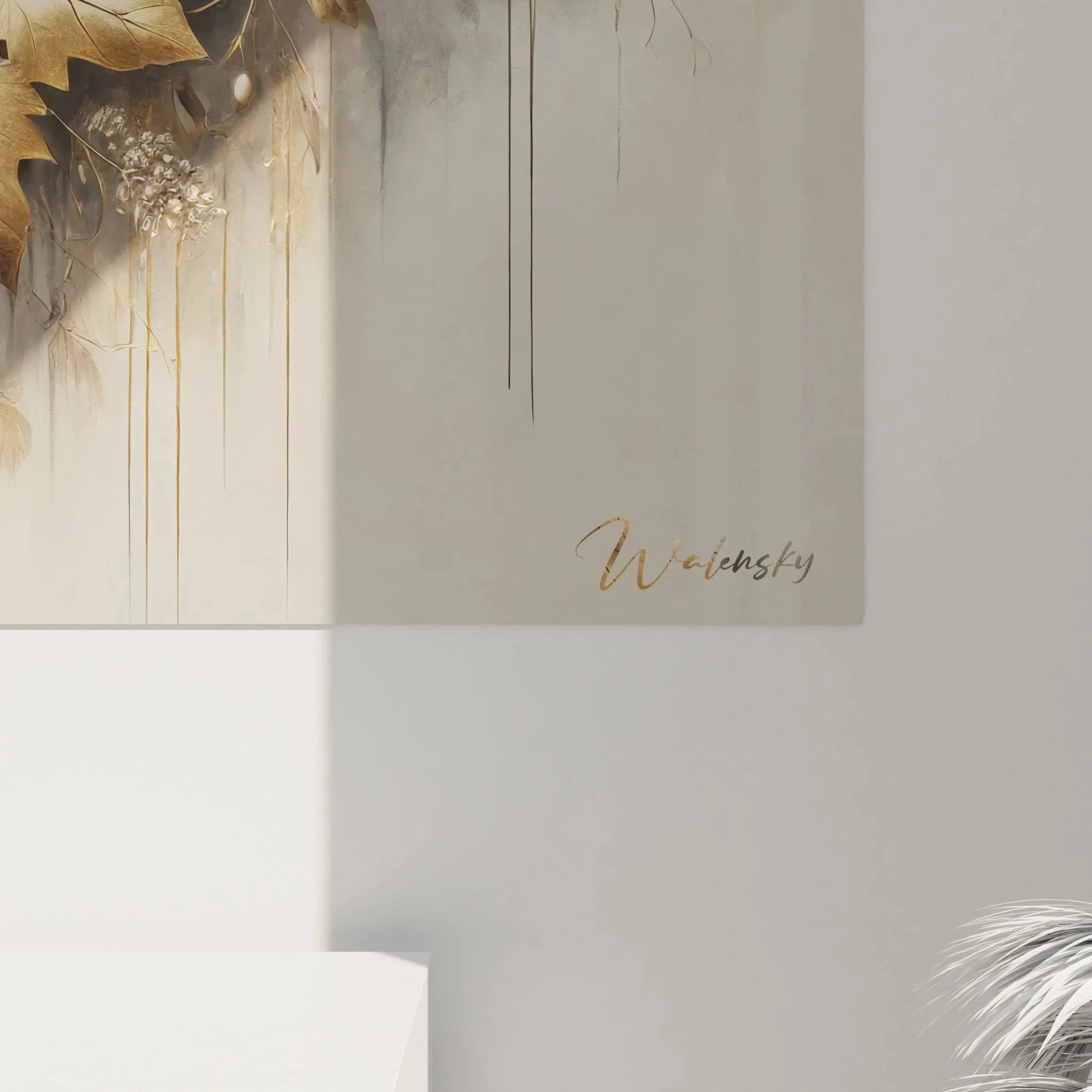 Gesamtansicht des Premium Wandbildes Capybara in dekorativer Blütenkomposition