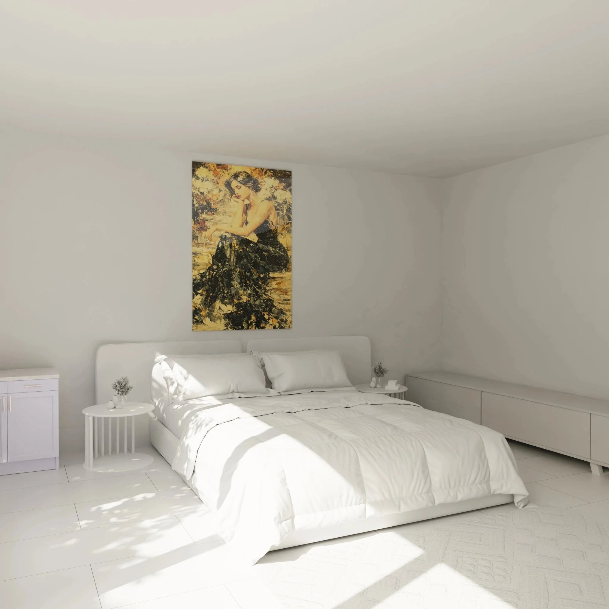 Schlafzimmer Dekoration mit Flamenco Tänzerin Wandbild - Gotische Eleganz für Zuhause
