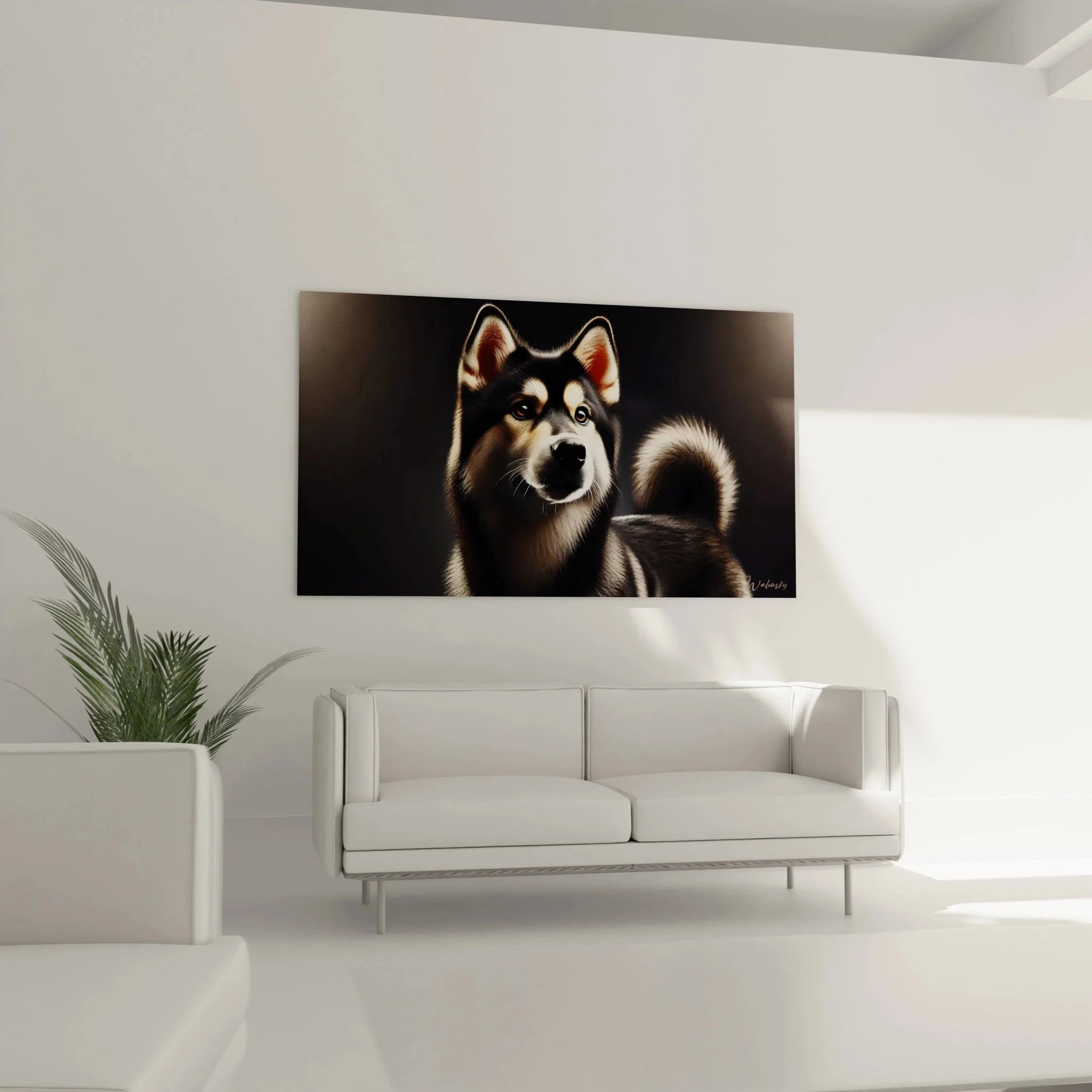 Detailaufnahme Shiba Inu Kunstdruck - realistische Darstellung japanischer Hunderasse