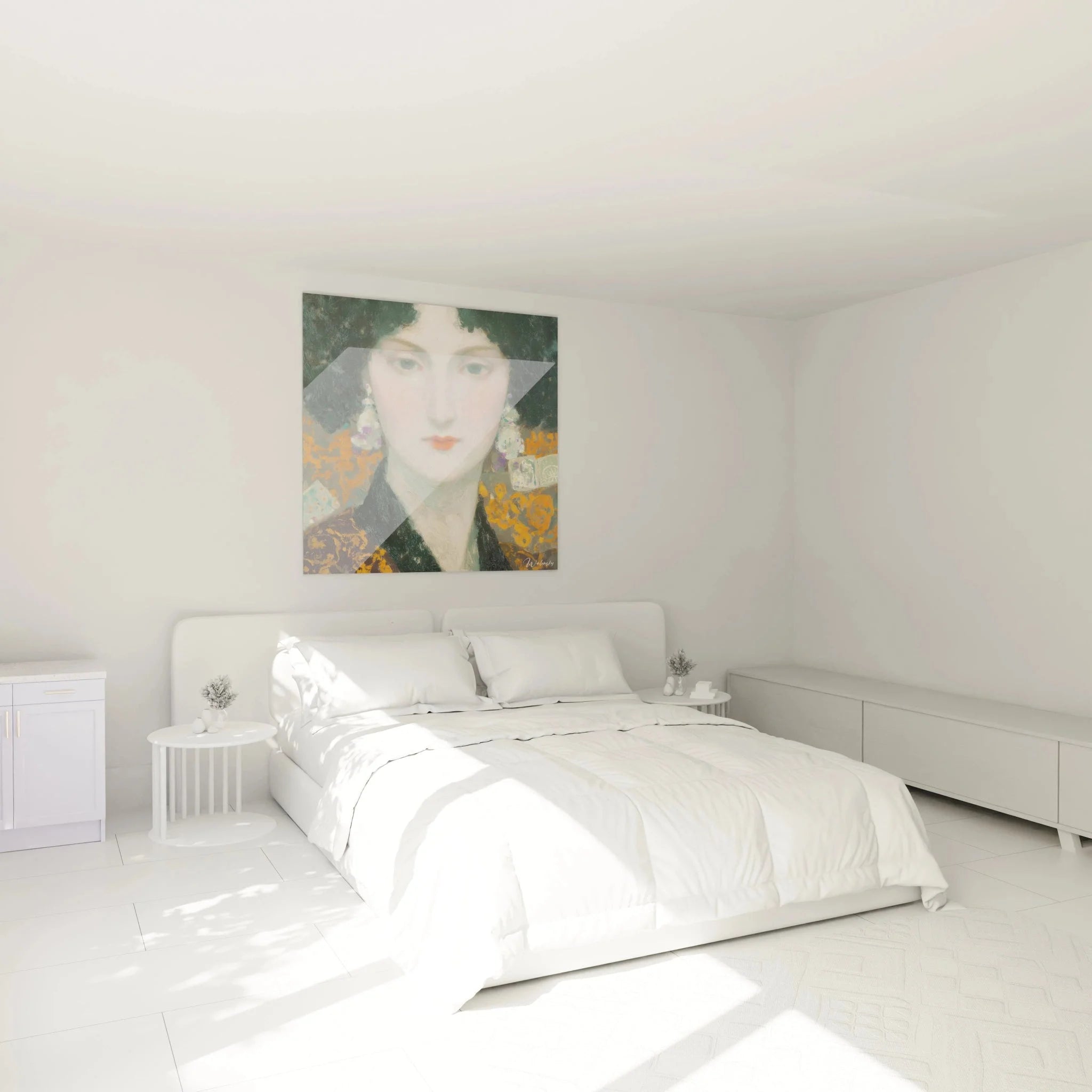 Wandbild Symbolismus Frauenporträt als elegante Schlafzimmer Dekoration mit mystischer Ausstrahlung